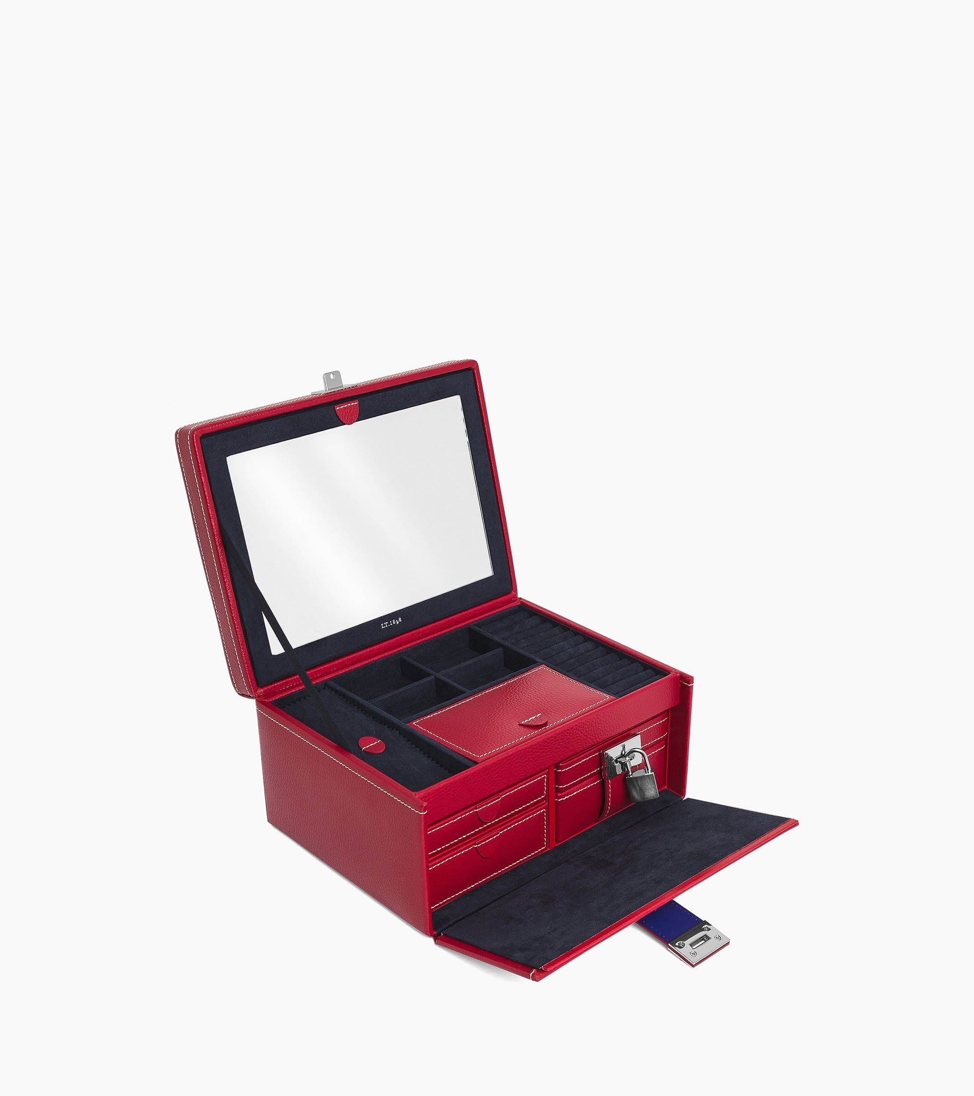 Large jewelry box in leather