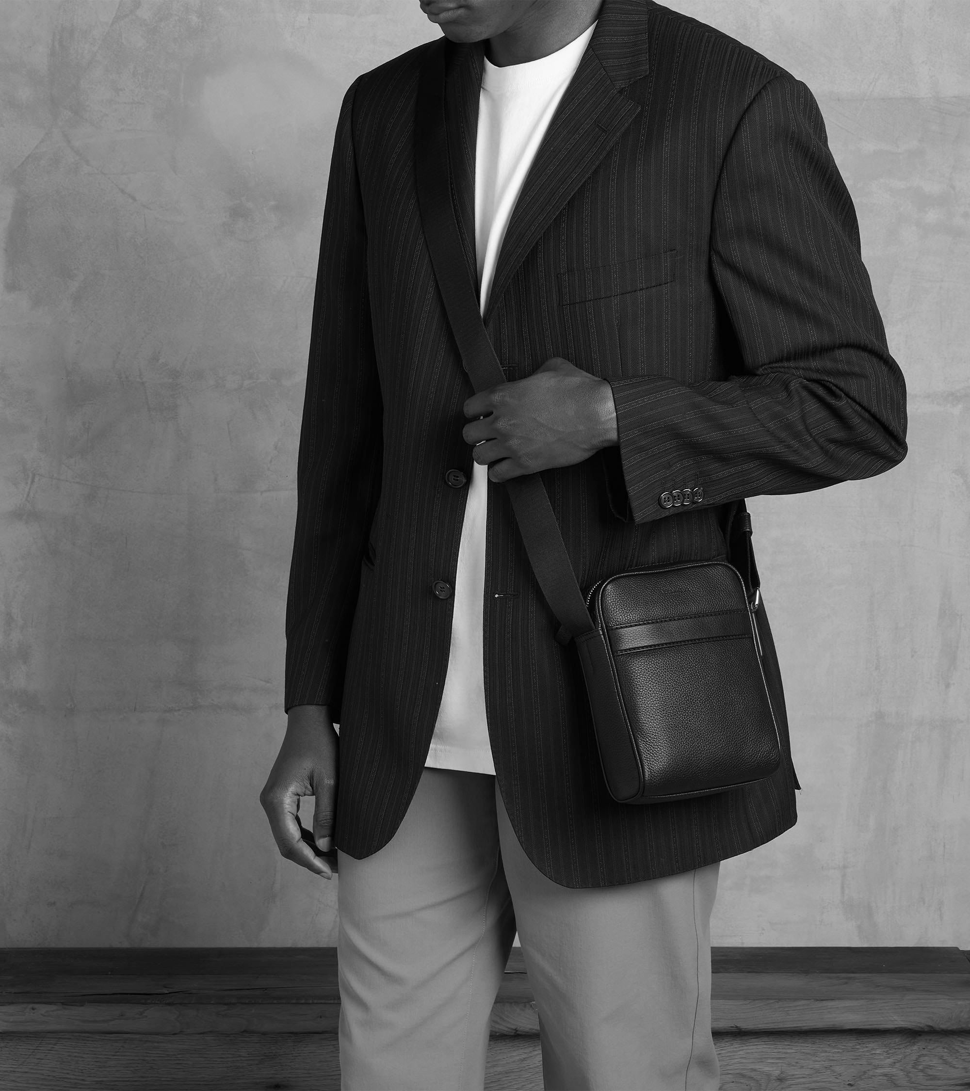 Charles small cross body bag in grained leather