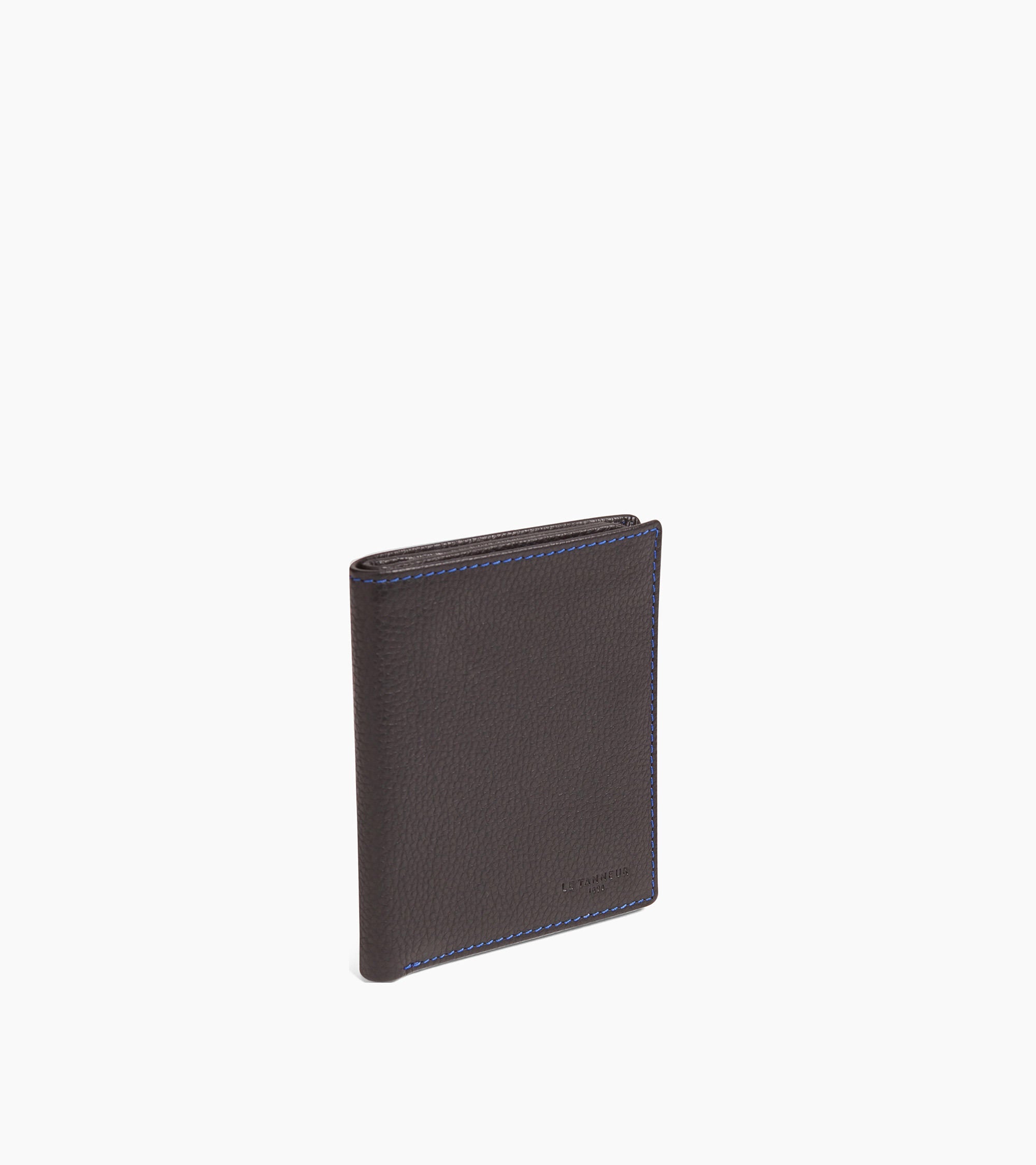 Medium Charles pebbled leather cardholder
