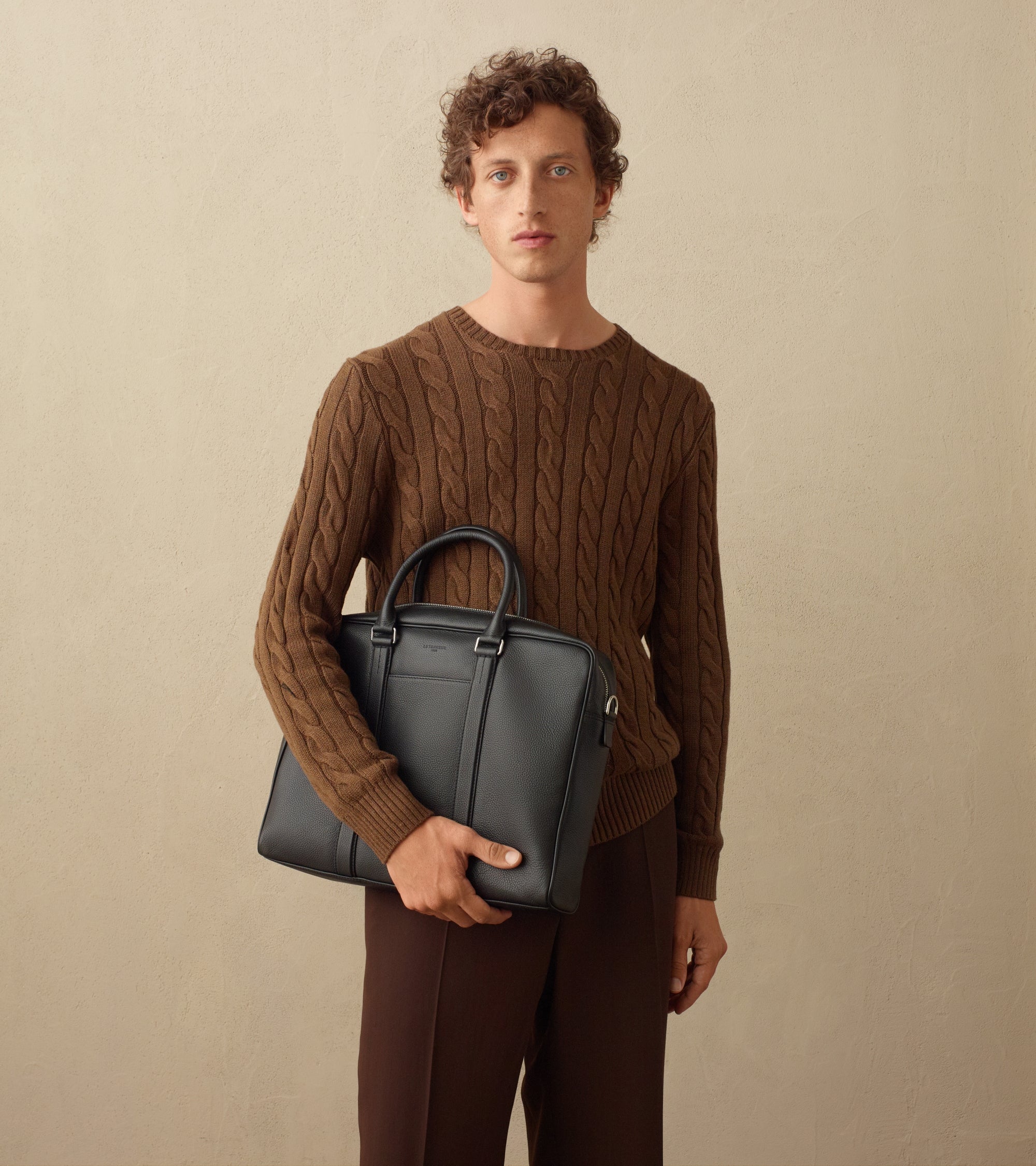 Porte documents 15" Charles en cuir grainé petit modèle