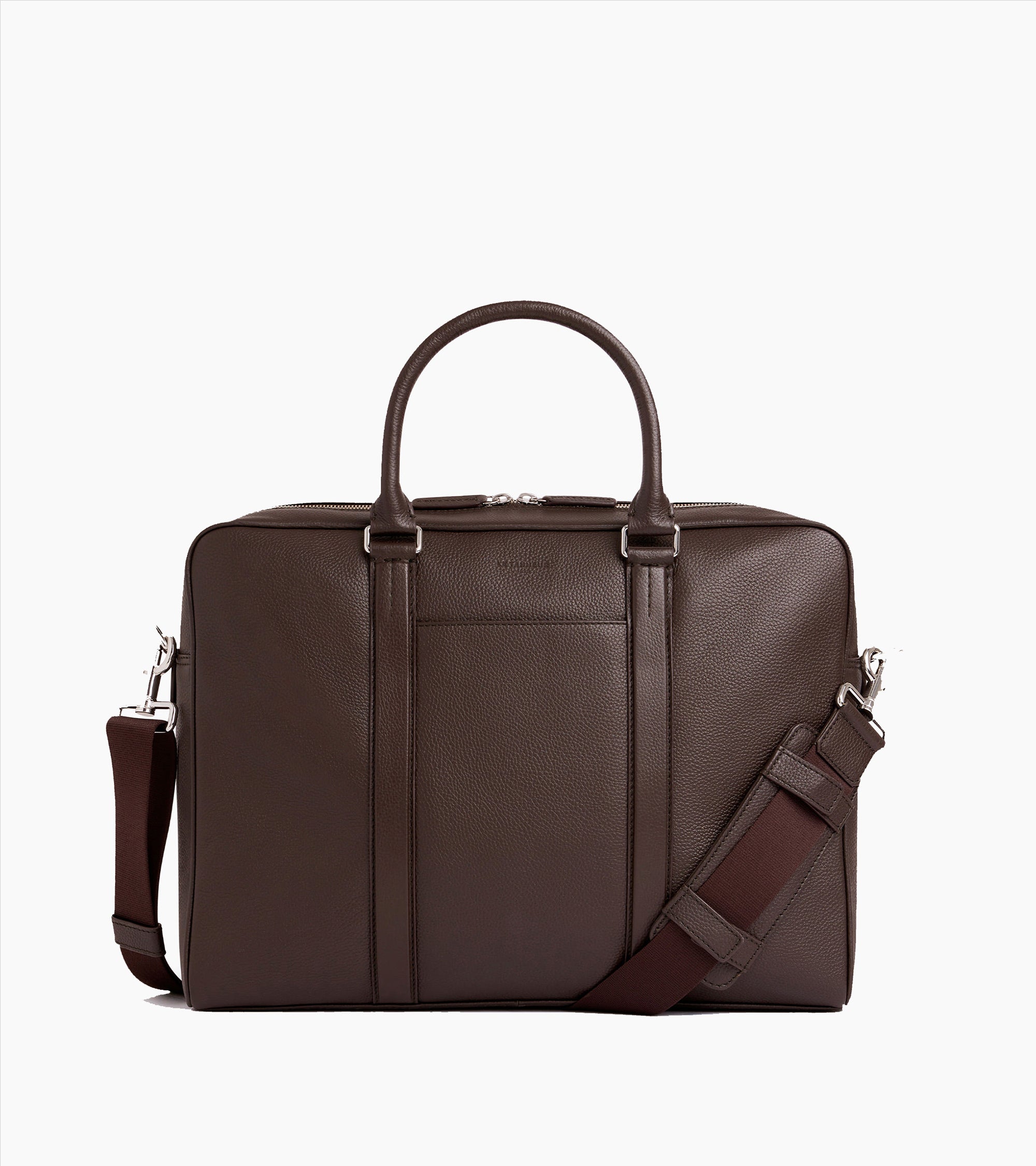 Charles 15" briefcase in grained leather large size