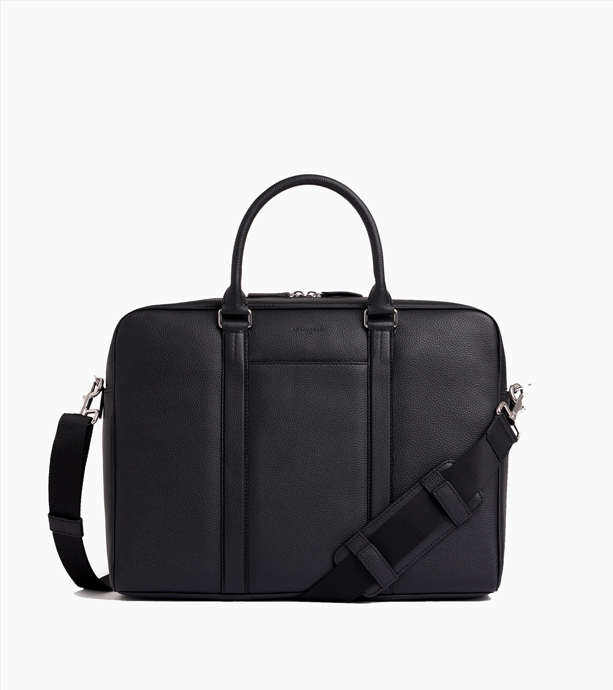 Charles 15" briefcase in grained leather large size