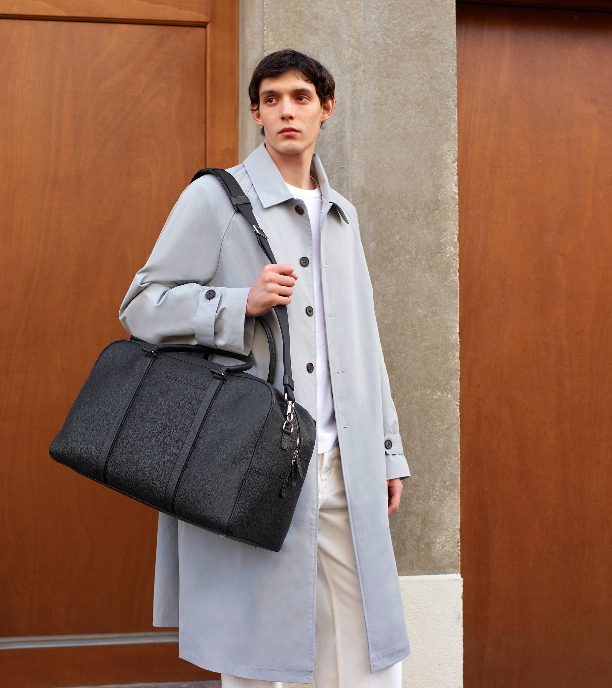 Charles Travel duffle in pebbled leather
