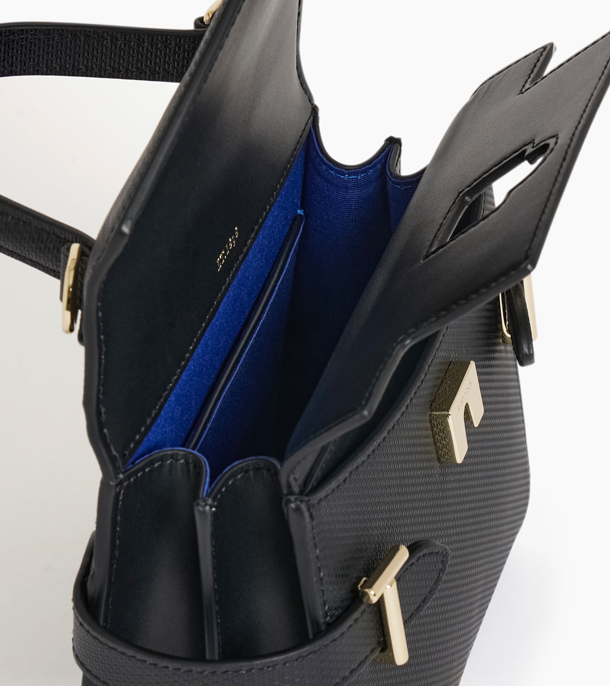 Emilie small double flap handbag in T signature leather