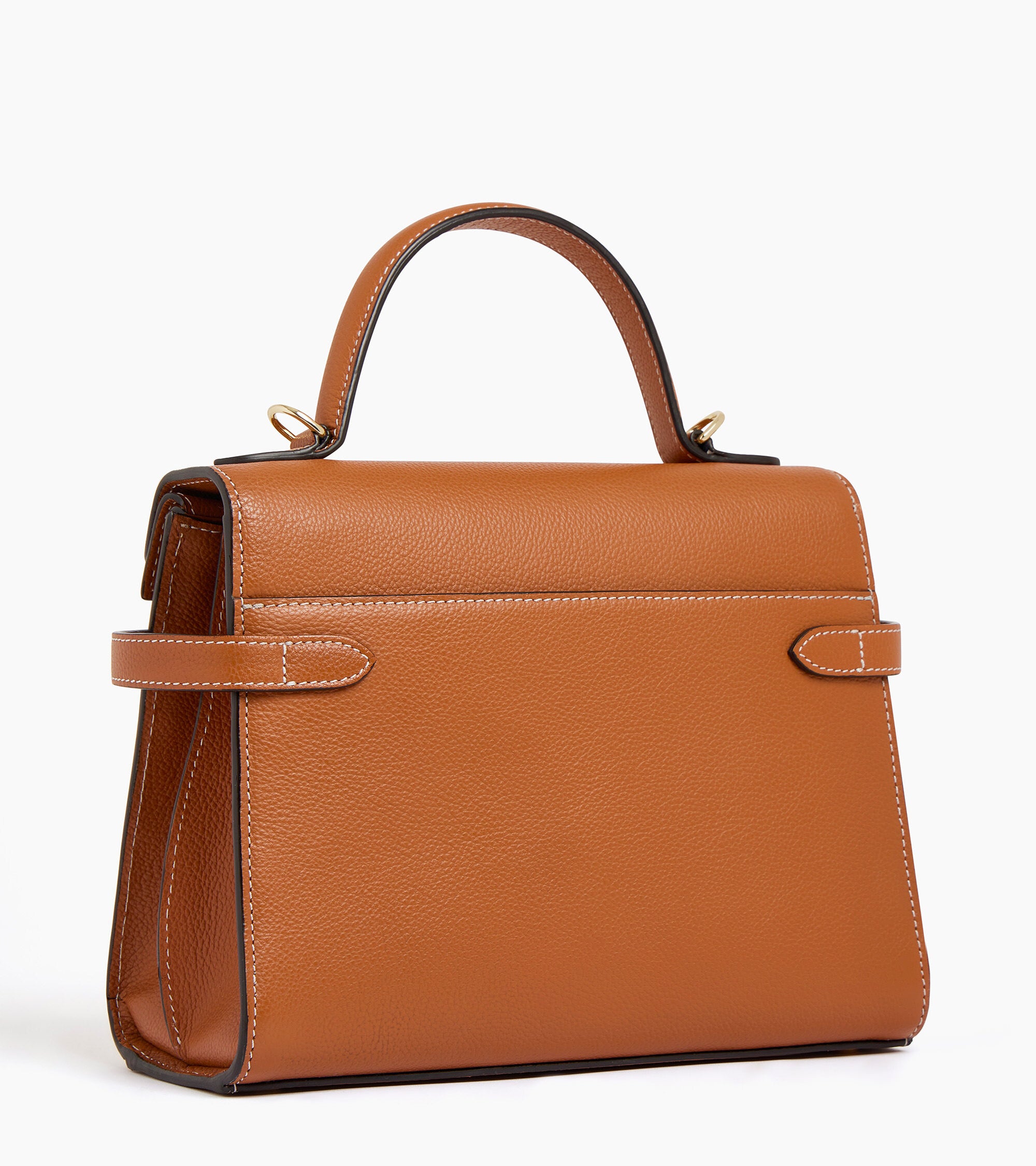 Emilie medium double flap handbag model in grained leather