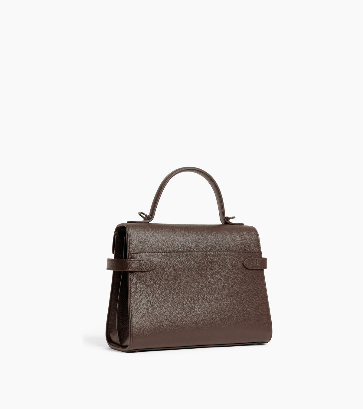 Emilie medium handbag with double flap in grained leather