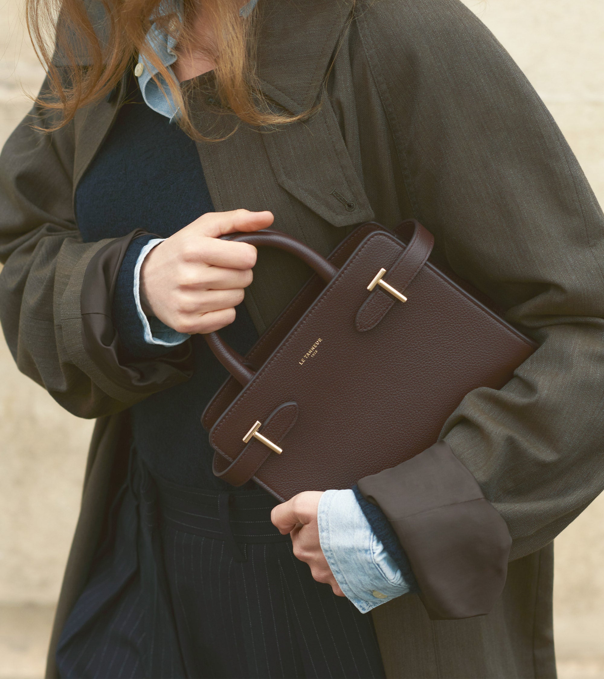 Emilie small handbag in grained leather