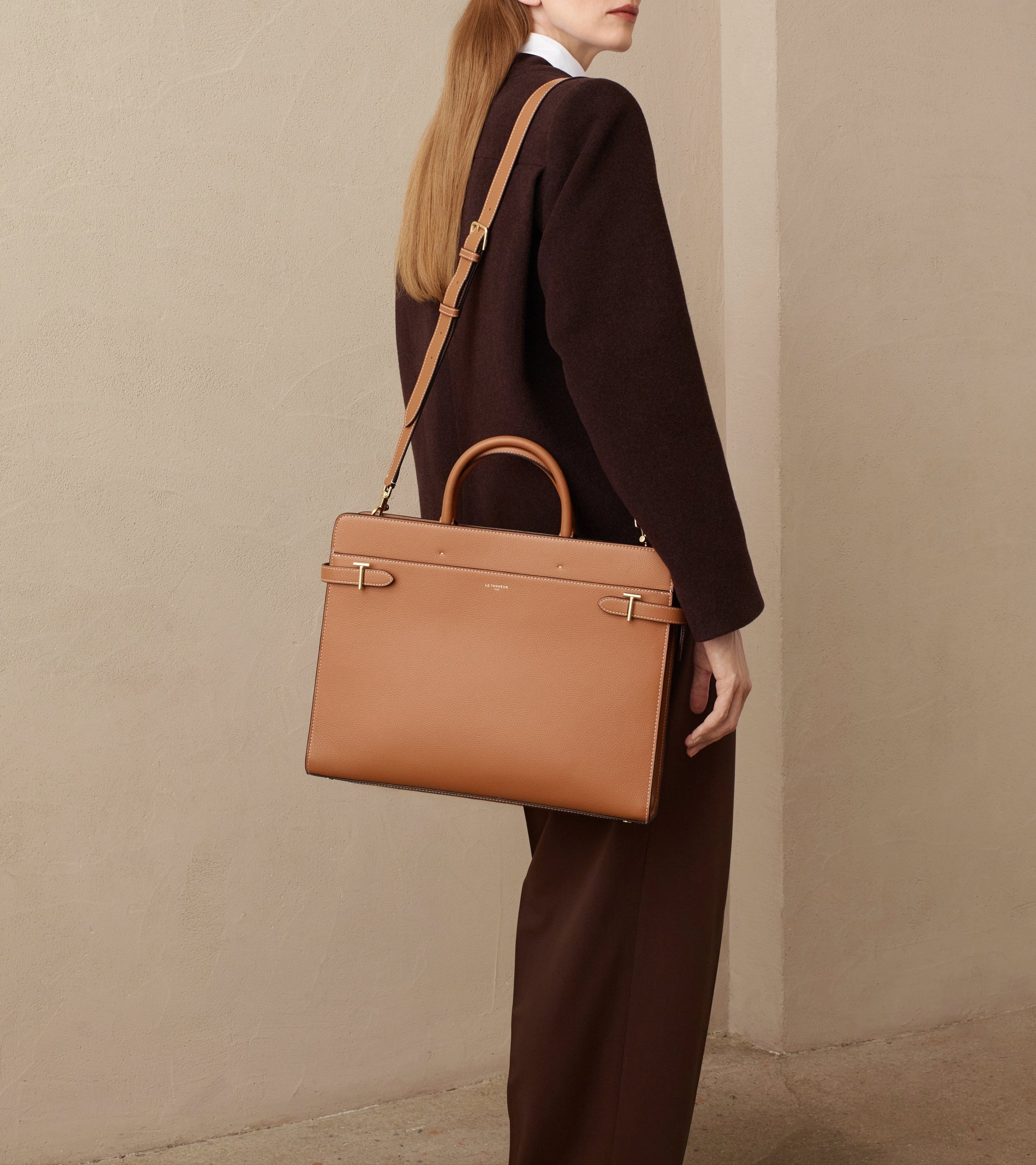 Emilie briefcase in grained leather