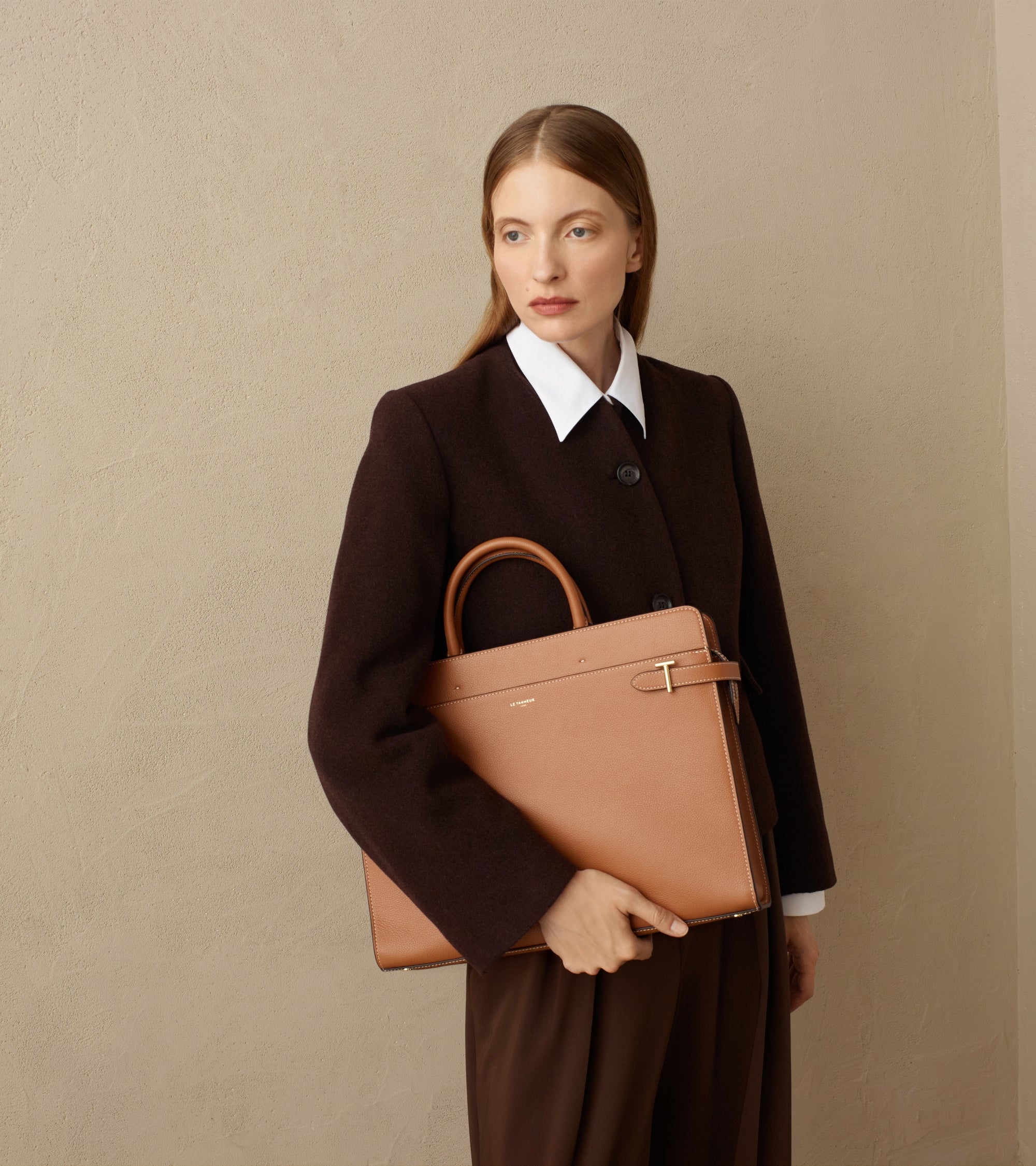 Emilie briefcase in grained leather