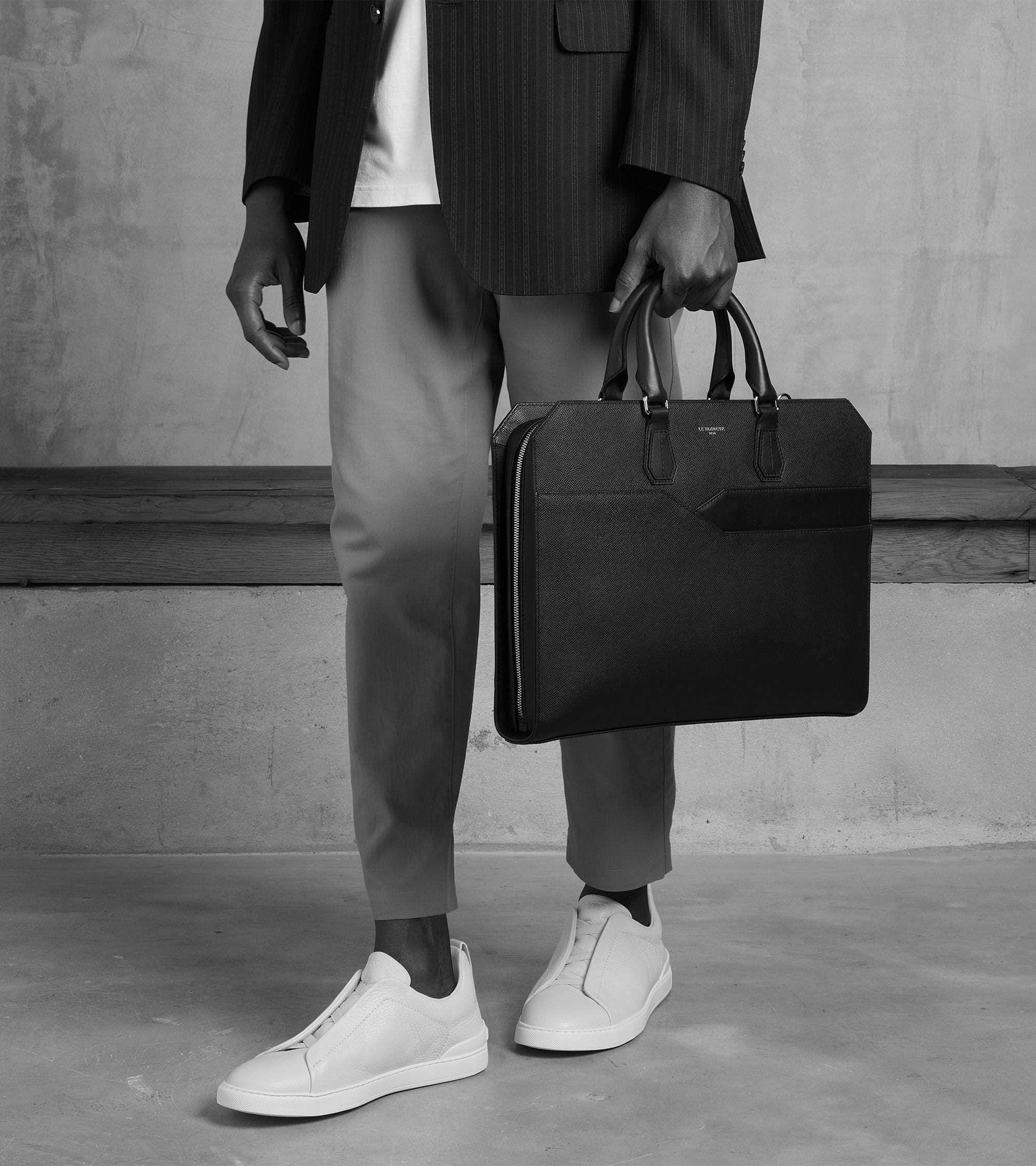 Porte documents slim 15 Gaston en cuir grain croisé