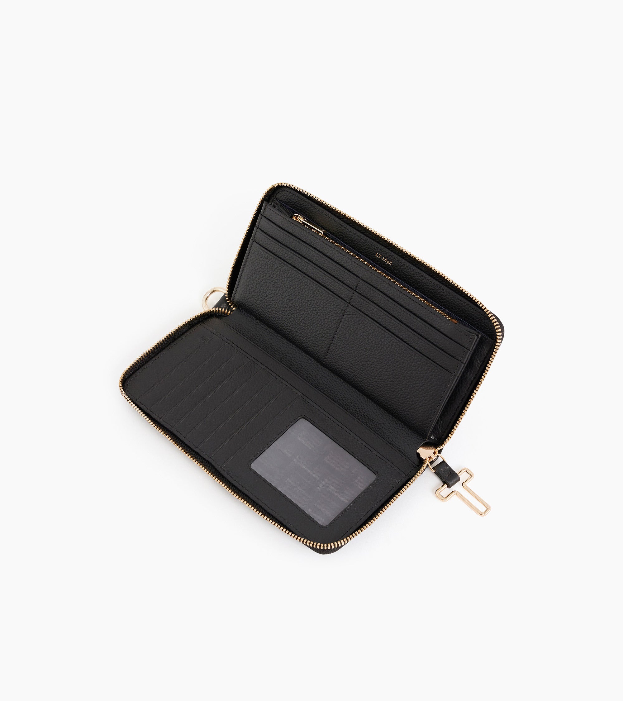 Juliette zipped travel companion in pebbled leather