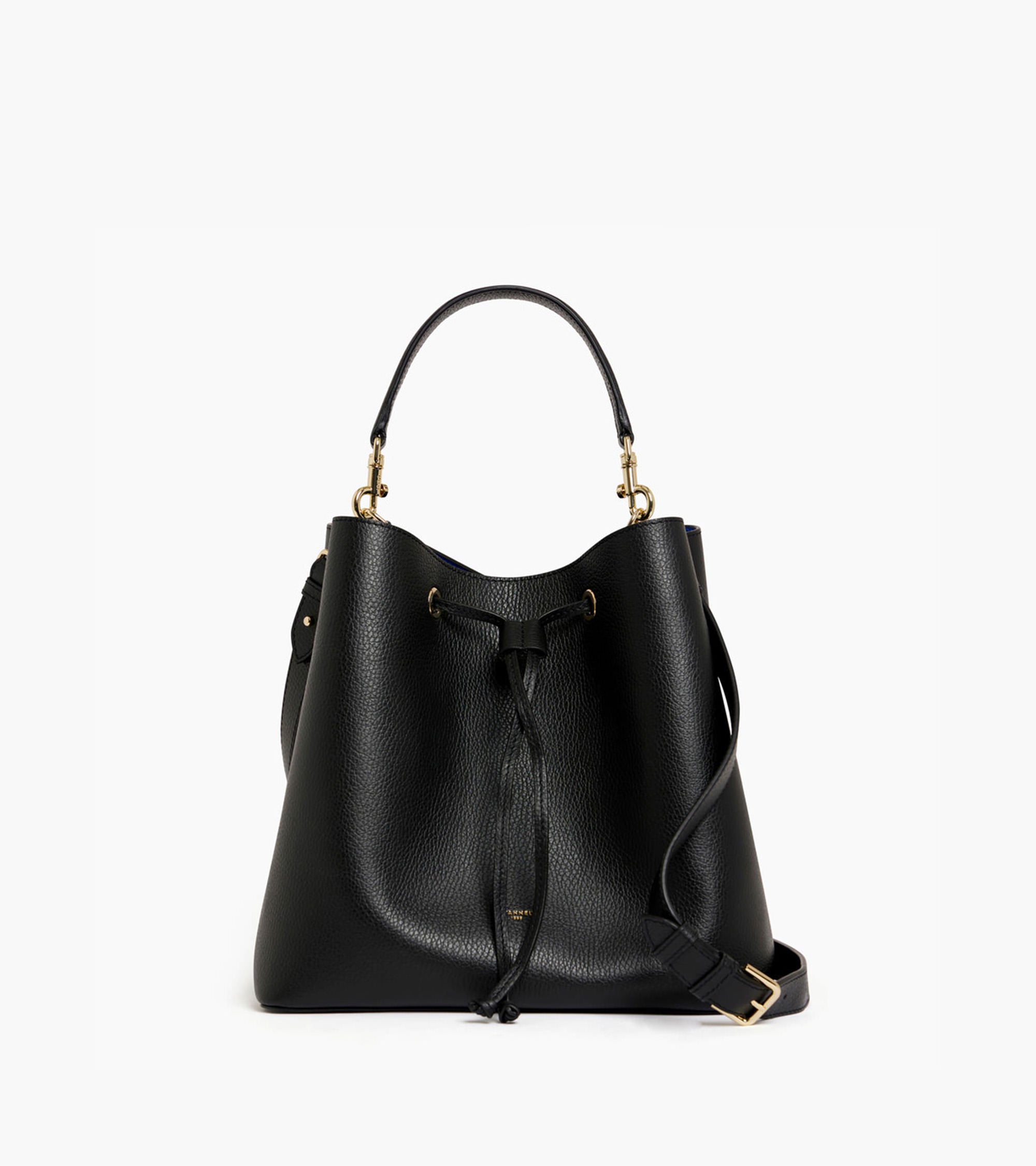 Louise large grained leather bucket bag