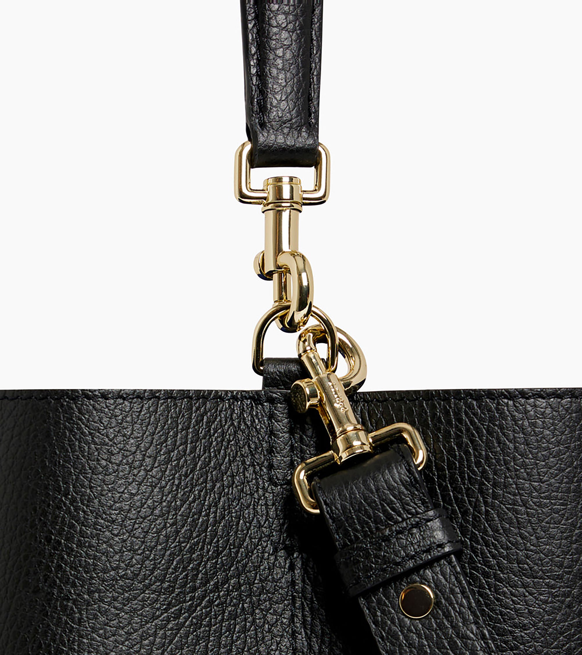 Louise large grained leather bucket bag