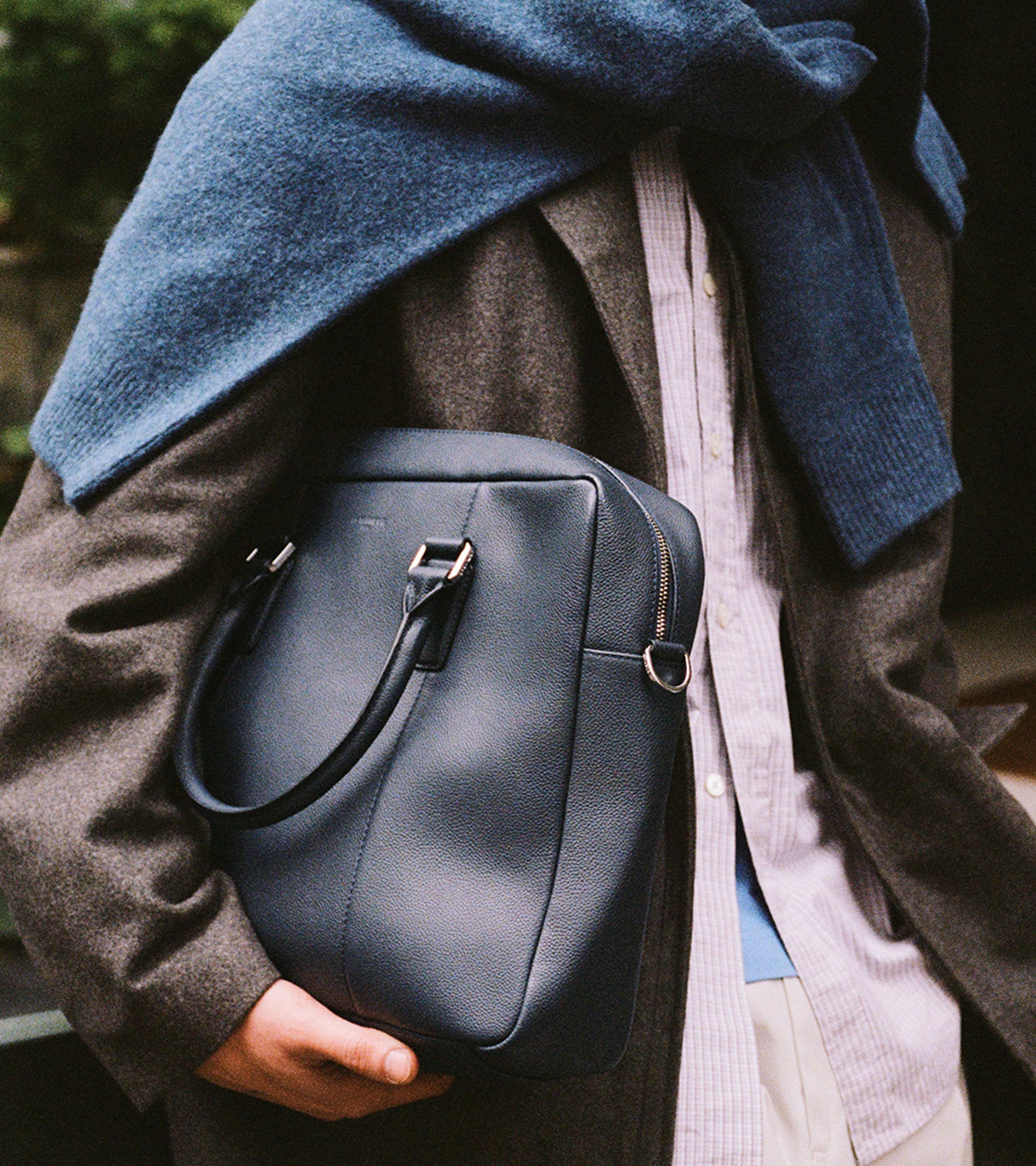 Marceau slim 17" grained leather document case