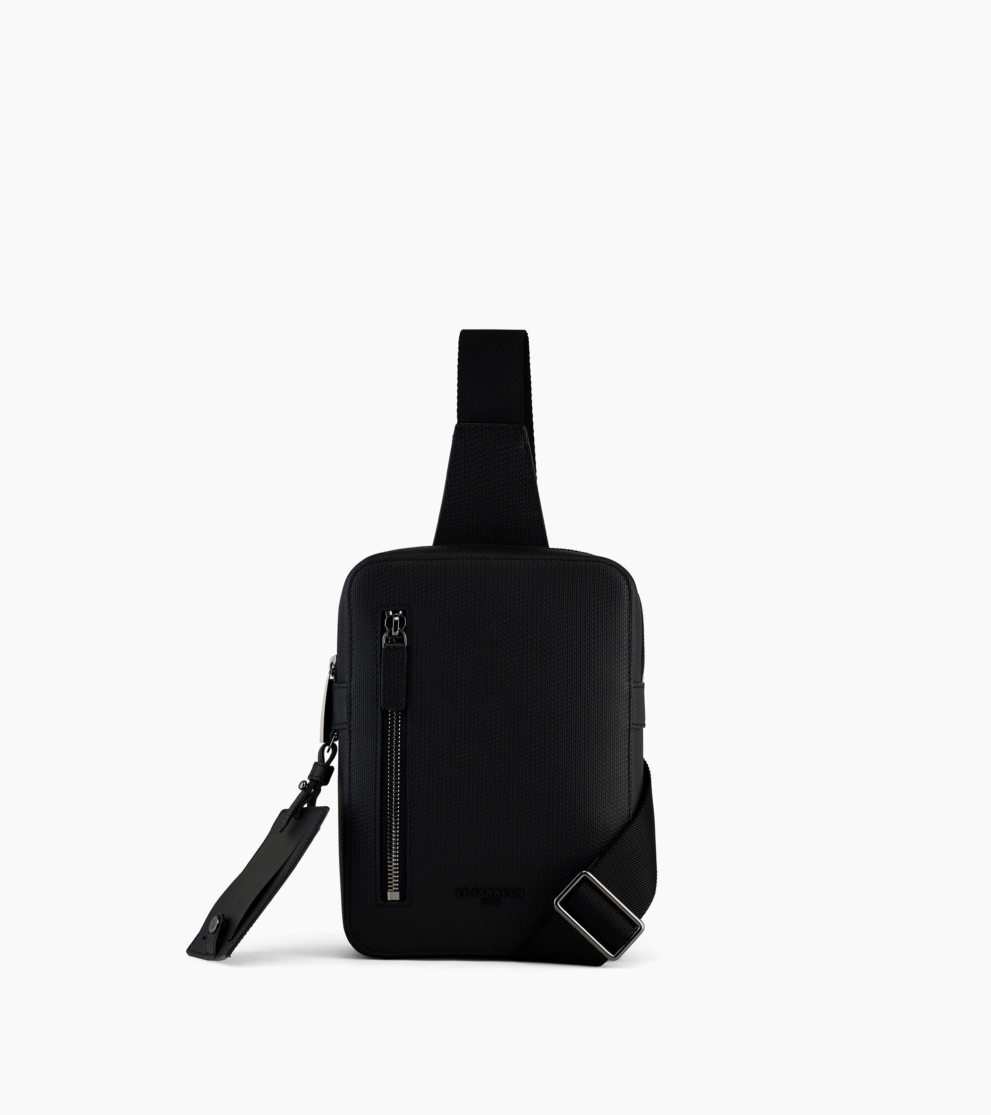 Emile sling satchel in monogrammed leather