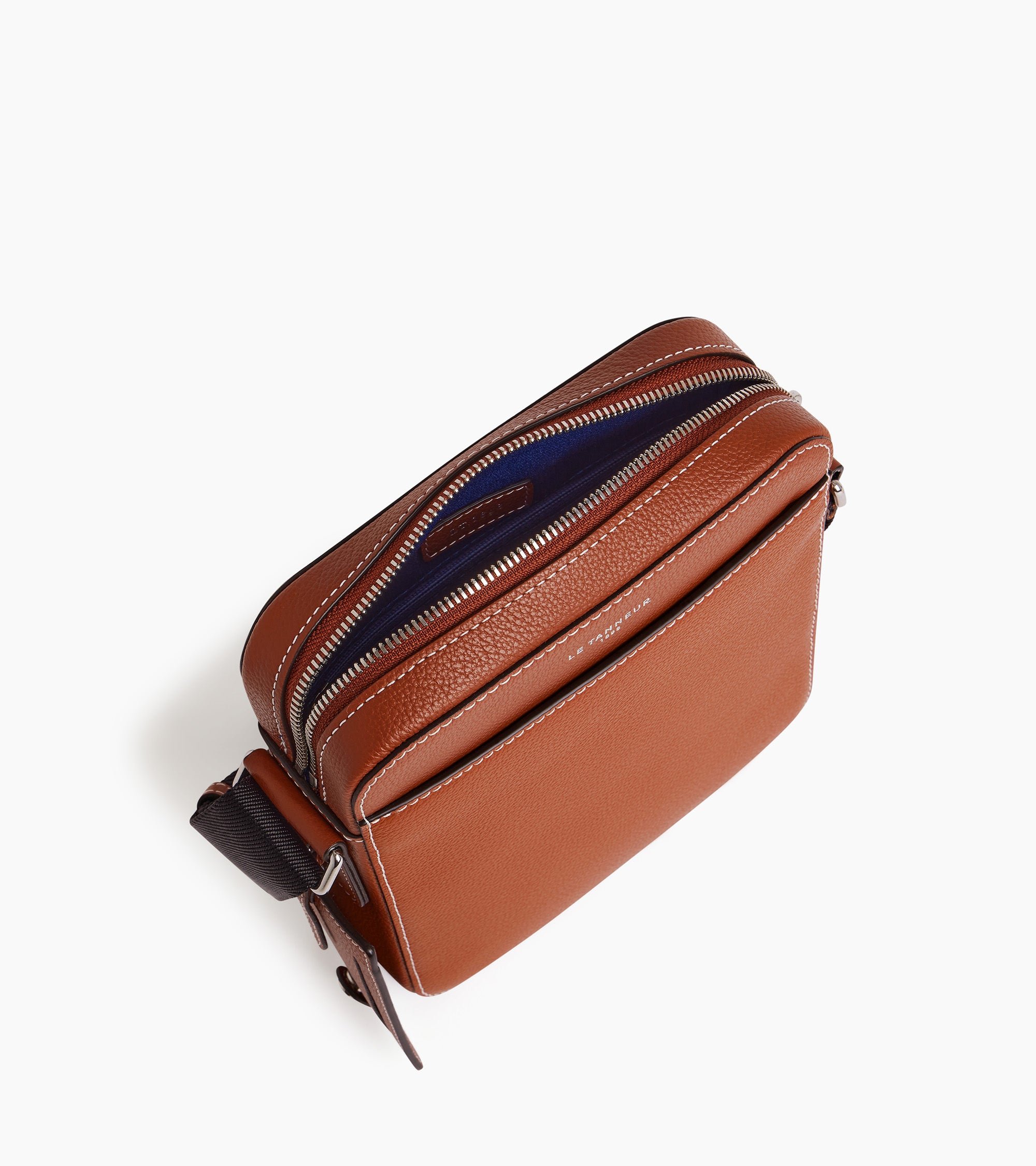 Emile small zipped satchel in grained leather