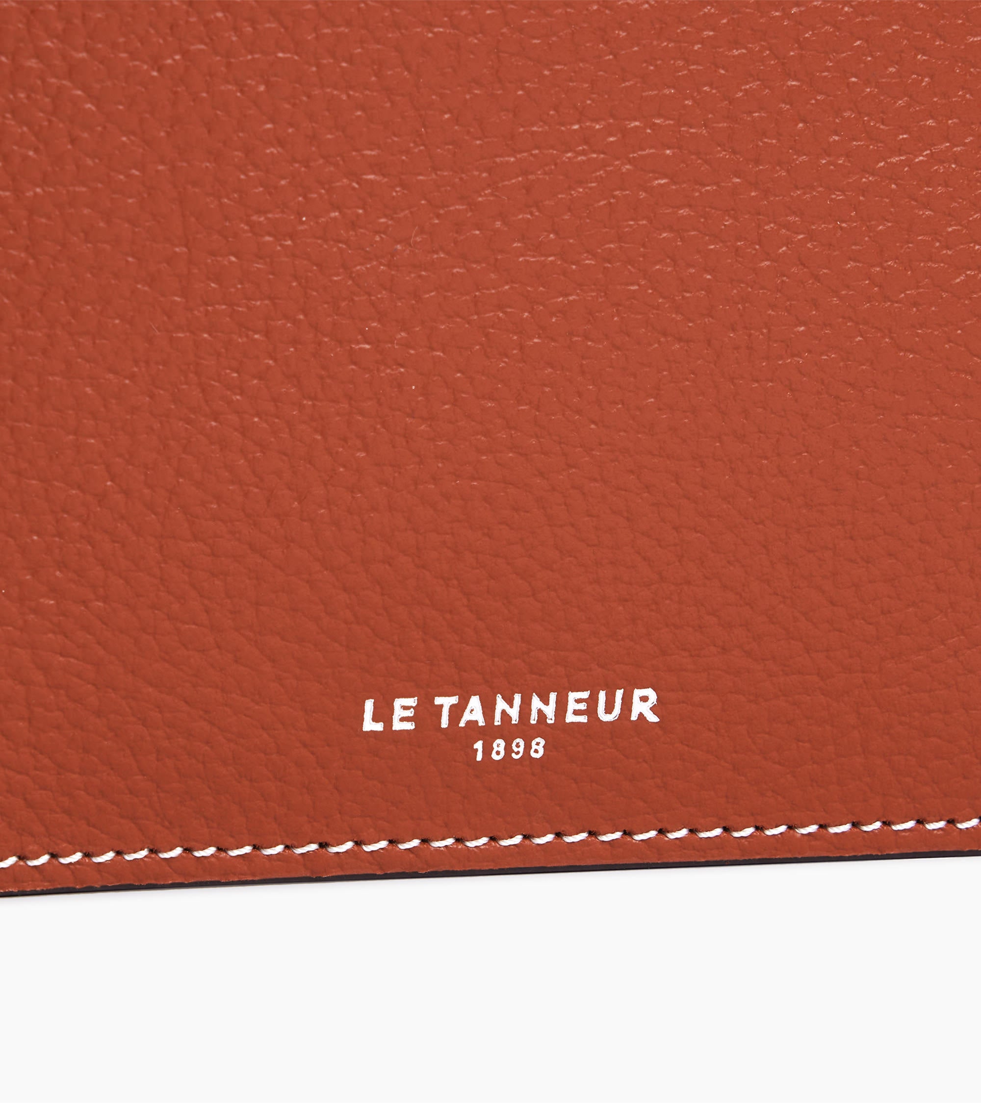 Emile card case with bill pocket in pebbled leather