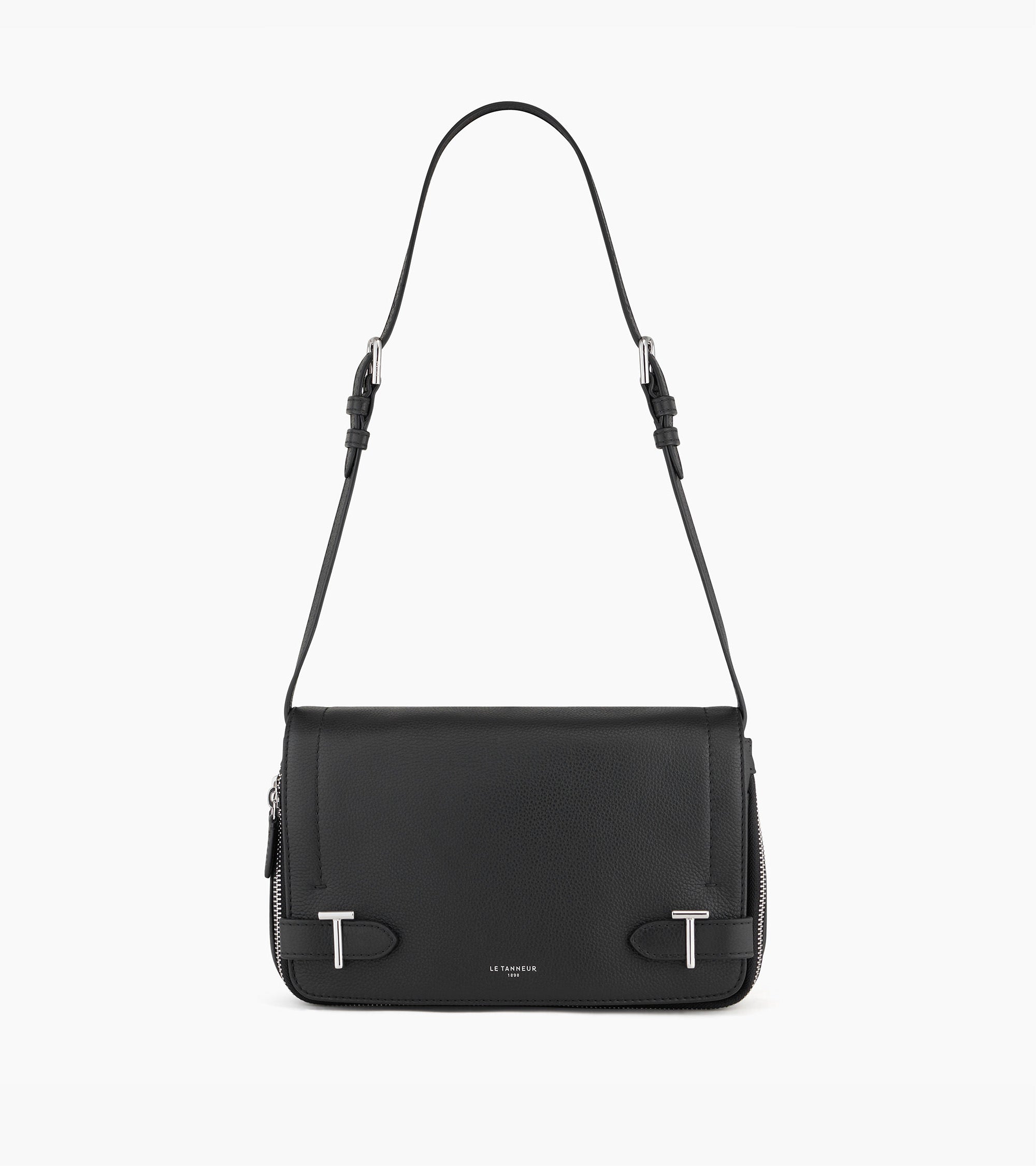 Simone small bag with crossbody strap in pebbled leather