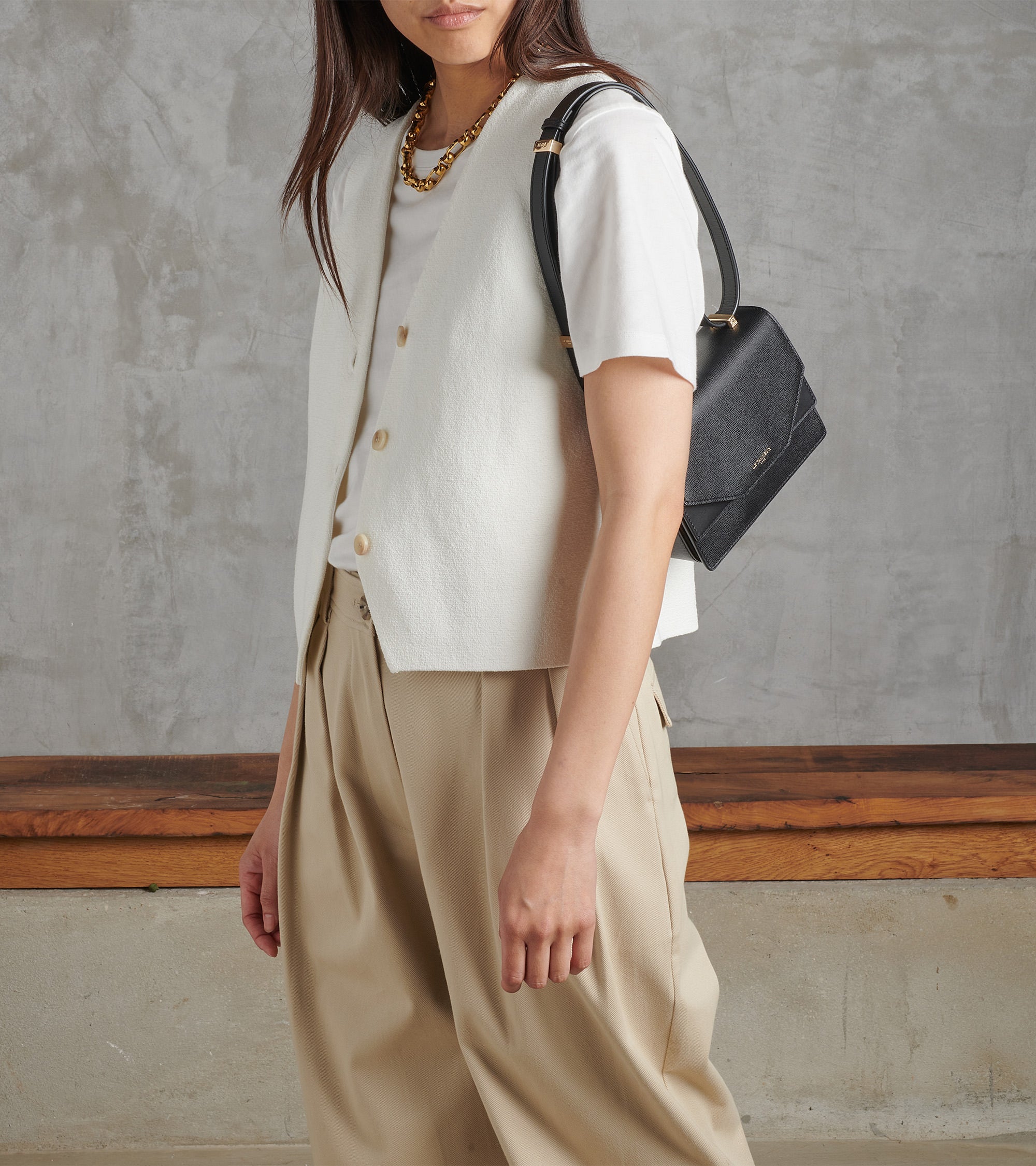 Naya mini cork effect leather shoulder bag