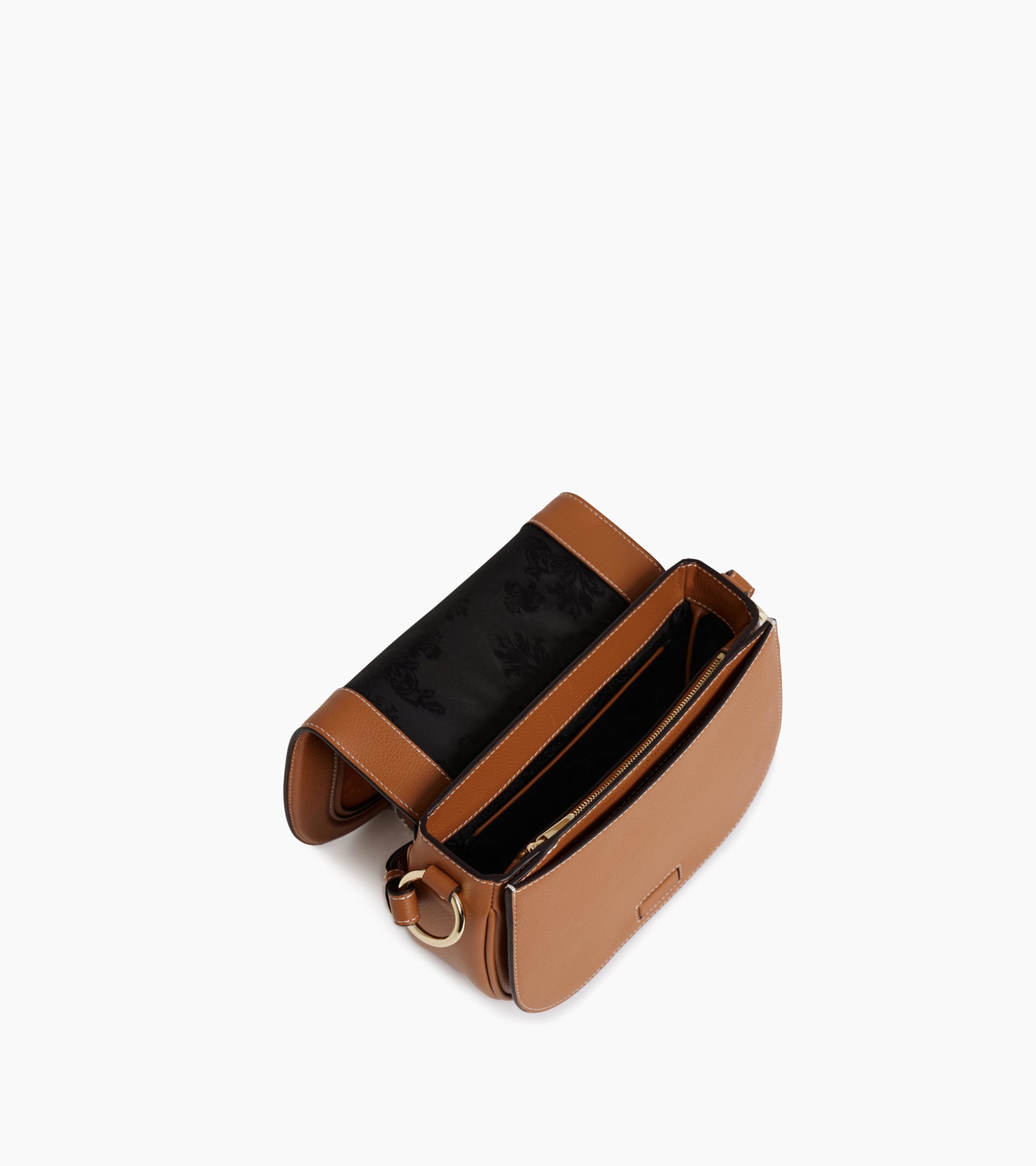 Ella medium crossbody bag in grained leather and nubuck