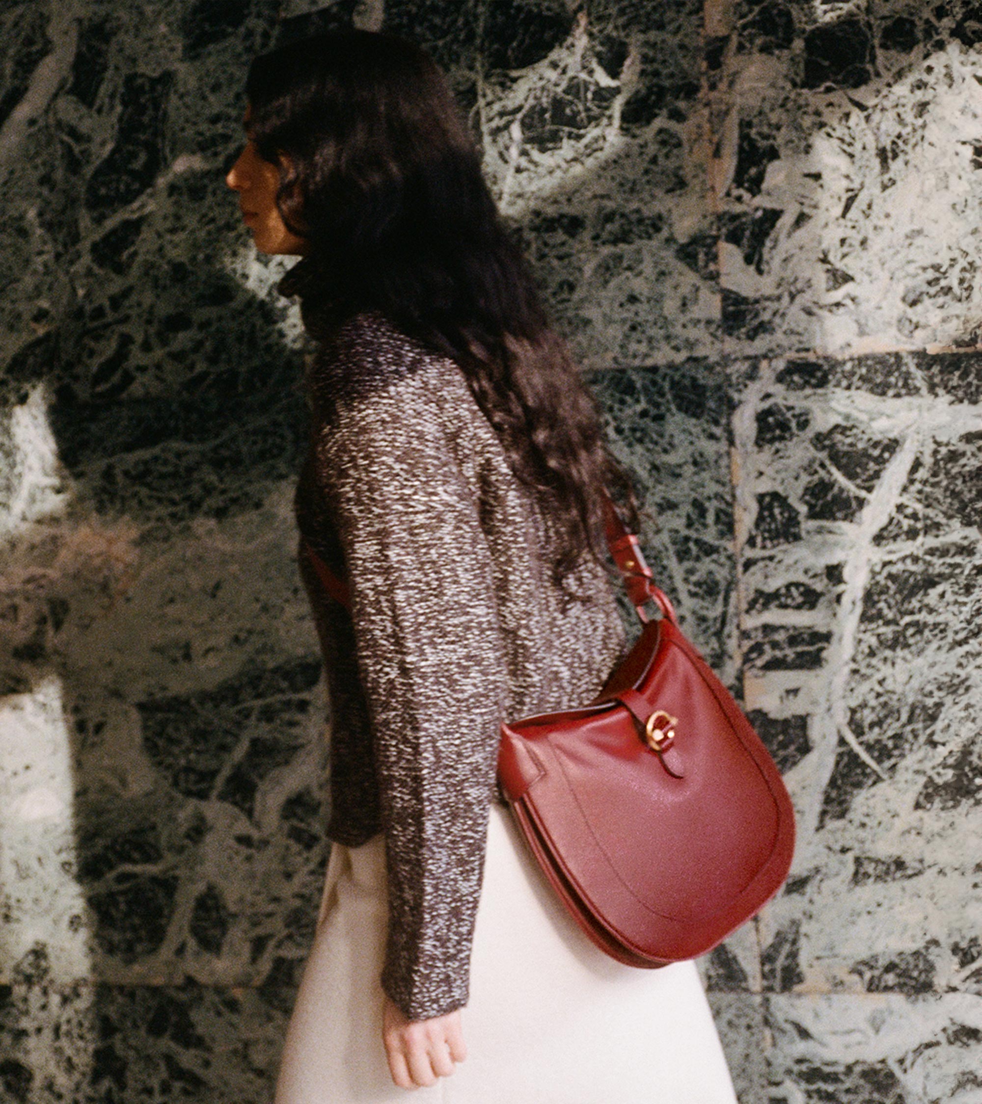 Pia large shoulder bag in smooth leather