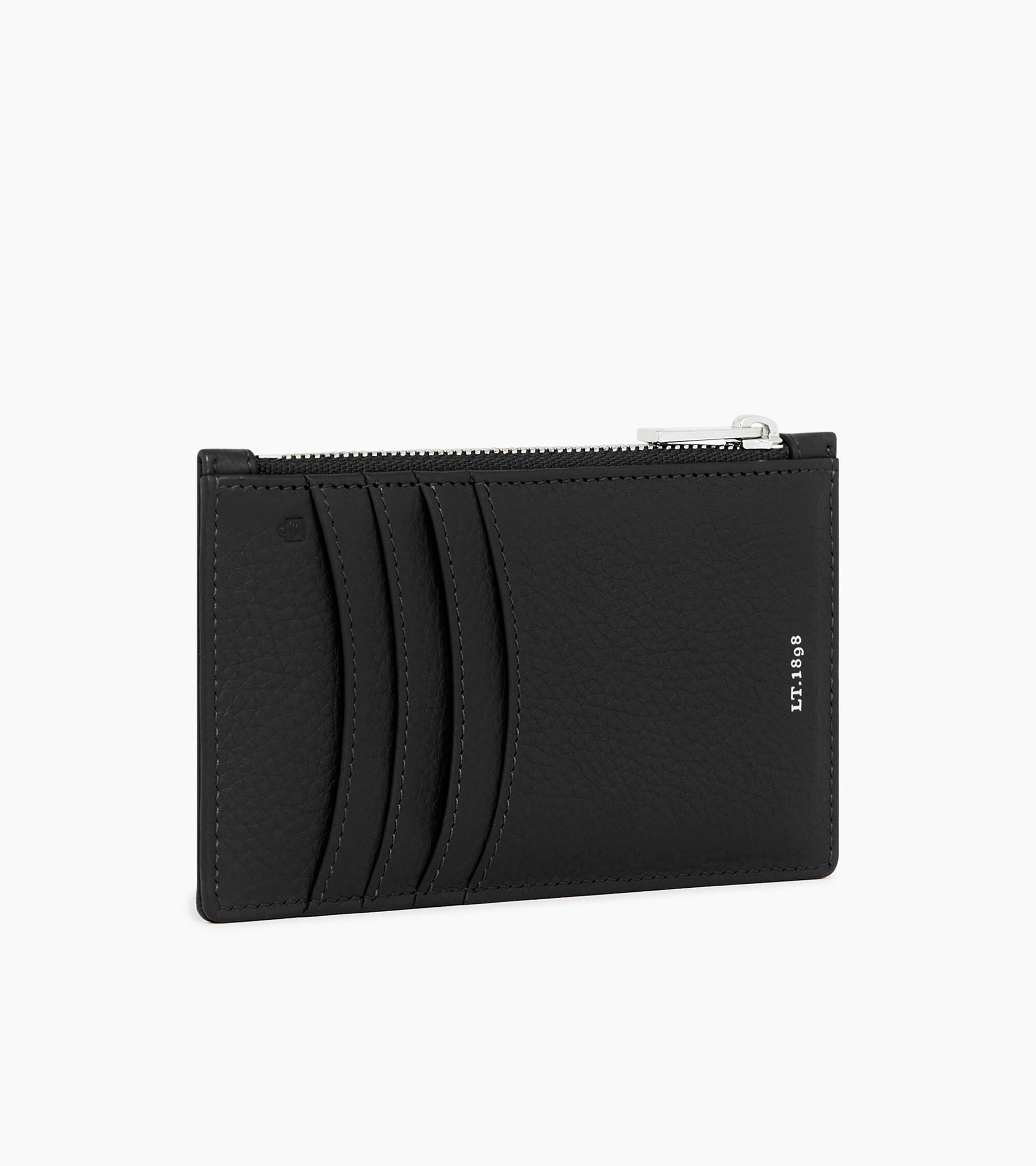 Romy zipped card case in pebbled leather