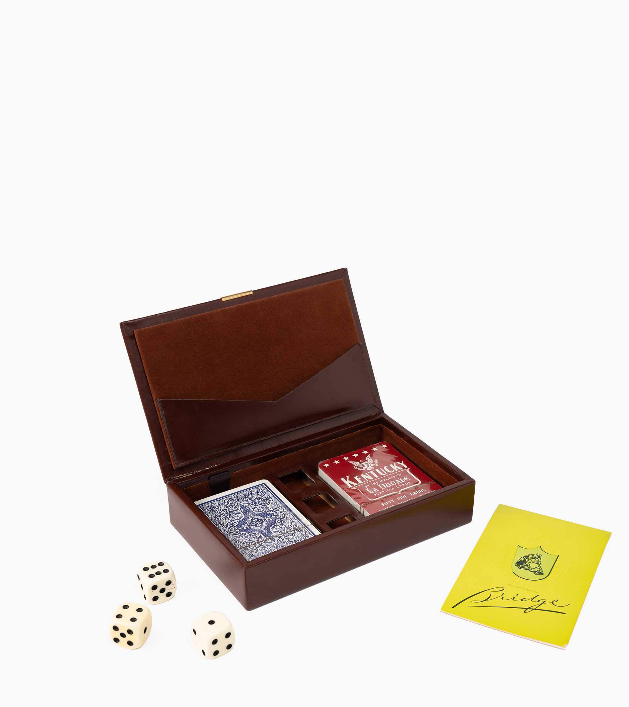 Small leather bridge game case