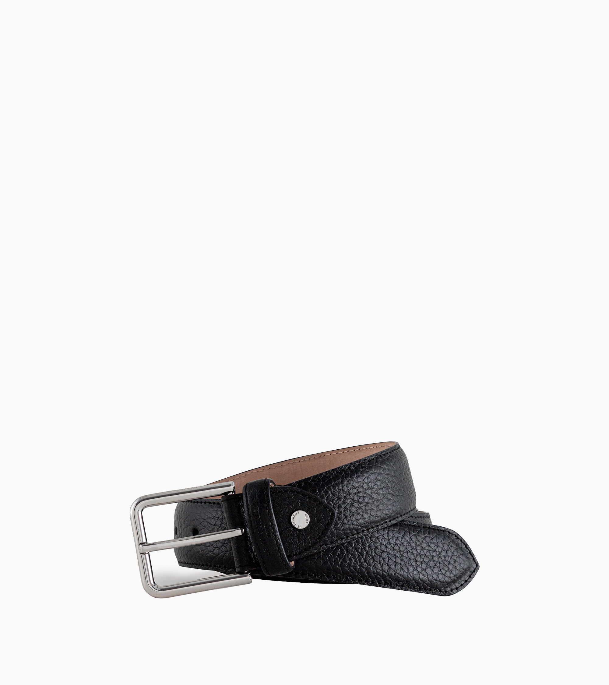 Charles men's belt with square buckle in smooth leather