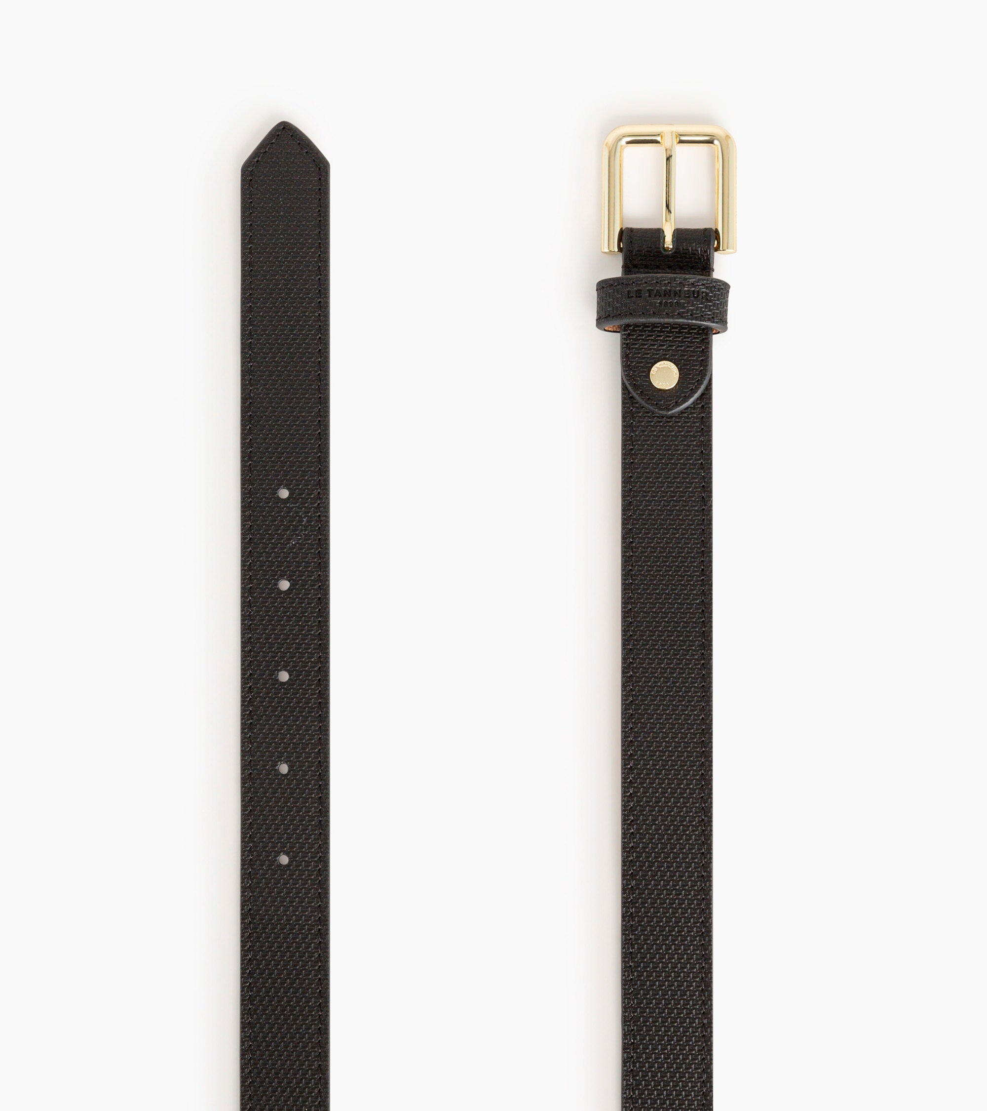 Women's belt with square buckle with t grain