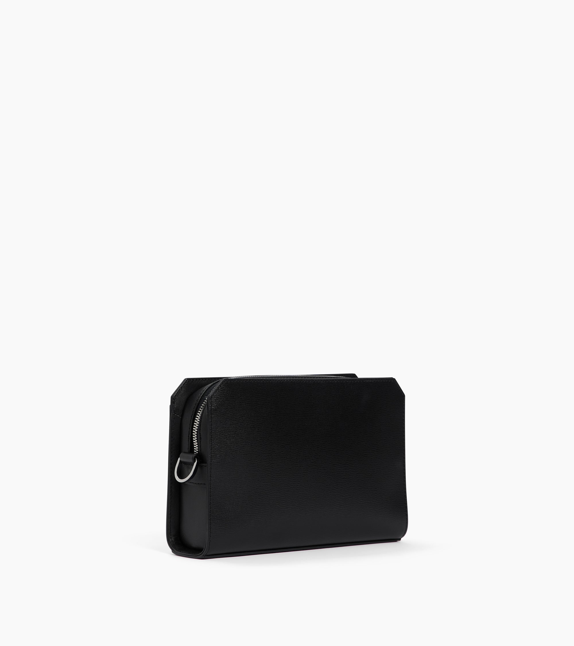 Anatole pouch with strap in bonded and smooth leather