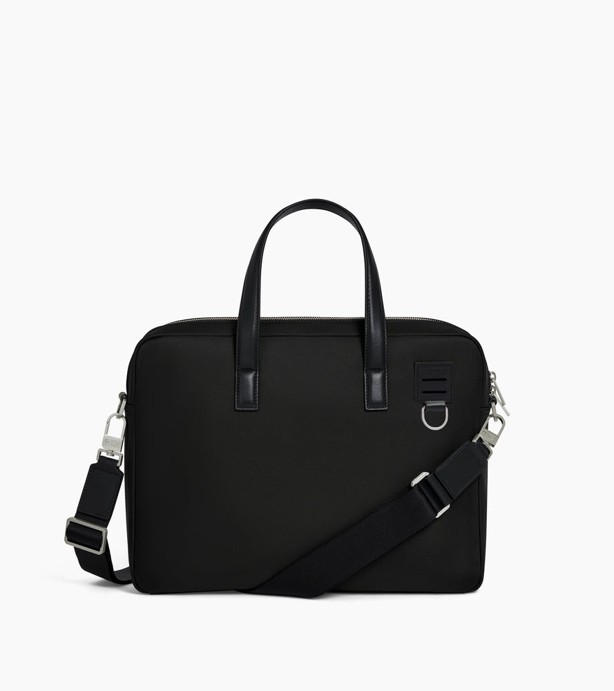 Porte documents 15" Basile en toile nylon et cuir lisse