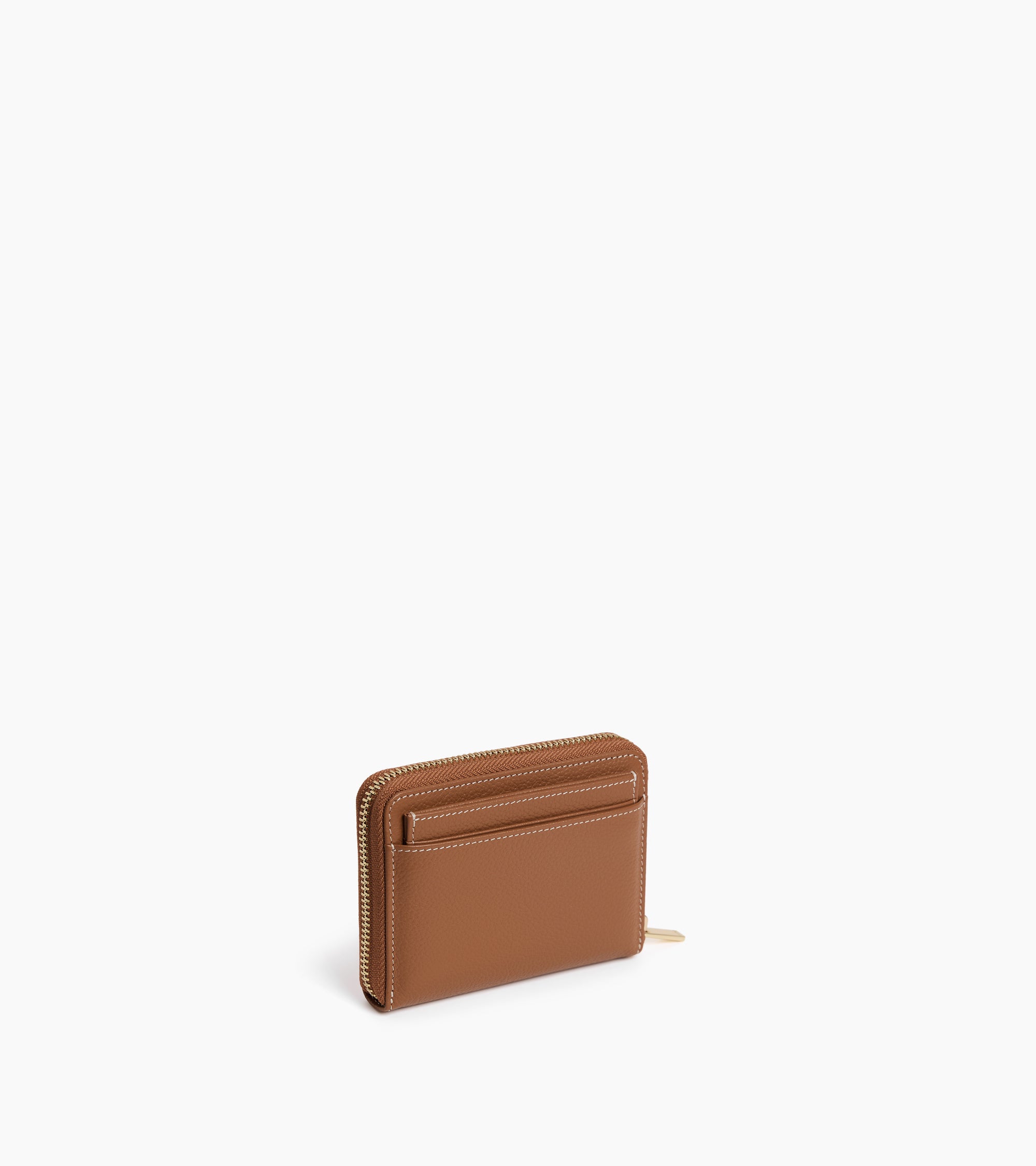 Porte monnaie zippé avec porte cartes amovible Albertine en cuir grainé
