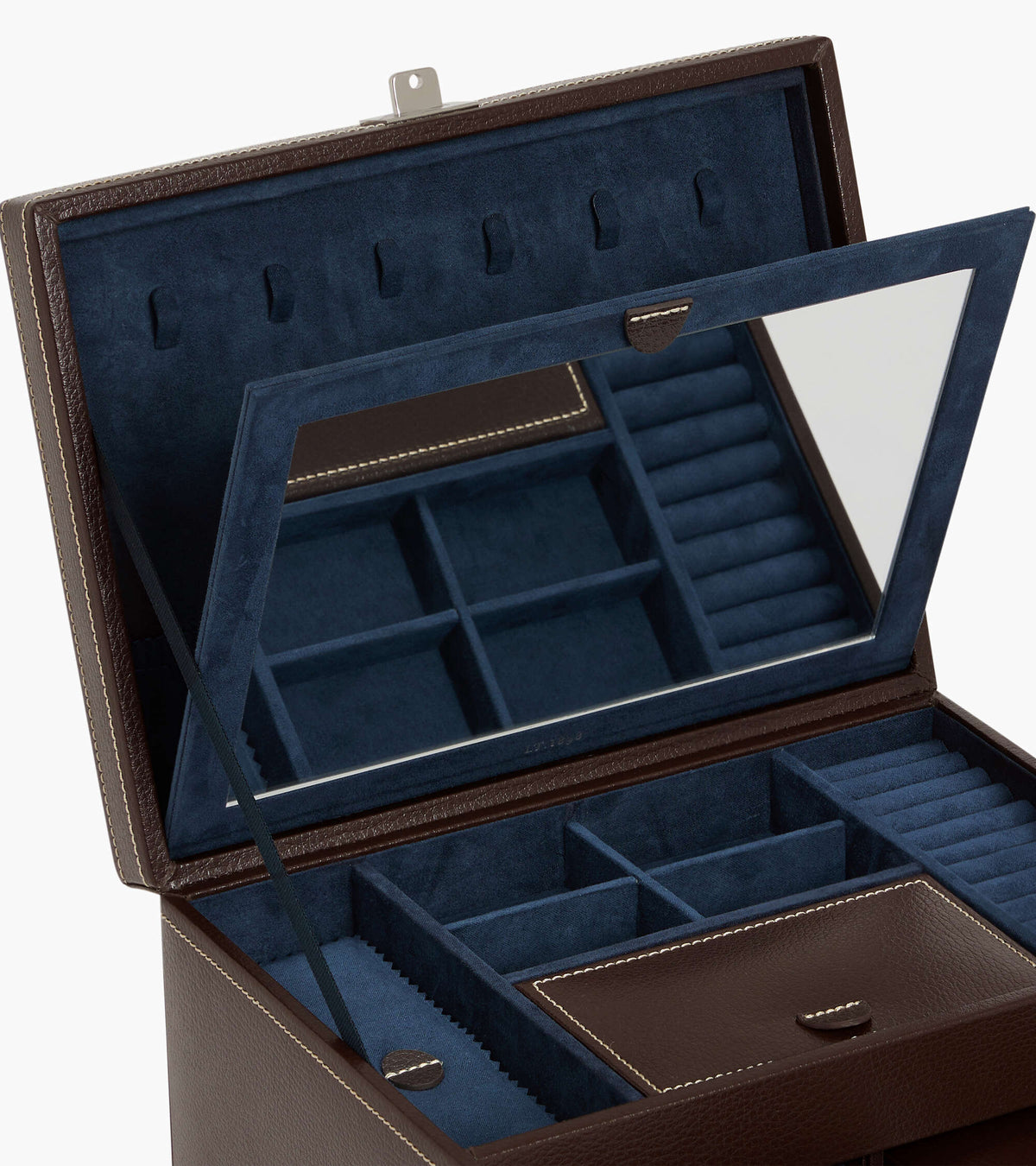 Caja de joyas grande en cuero