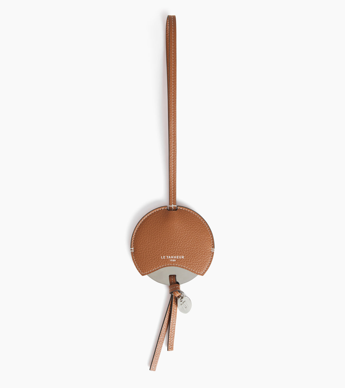 Espejo con charms de piel granulada