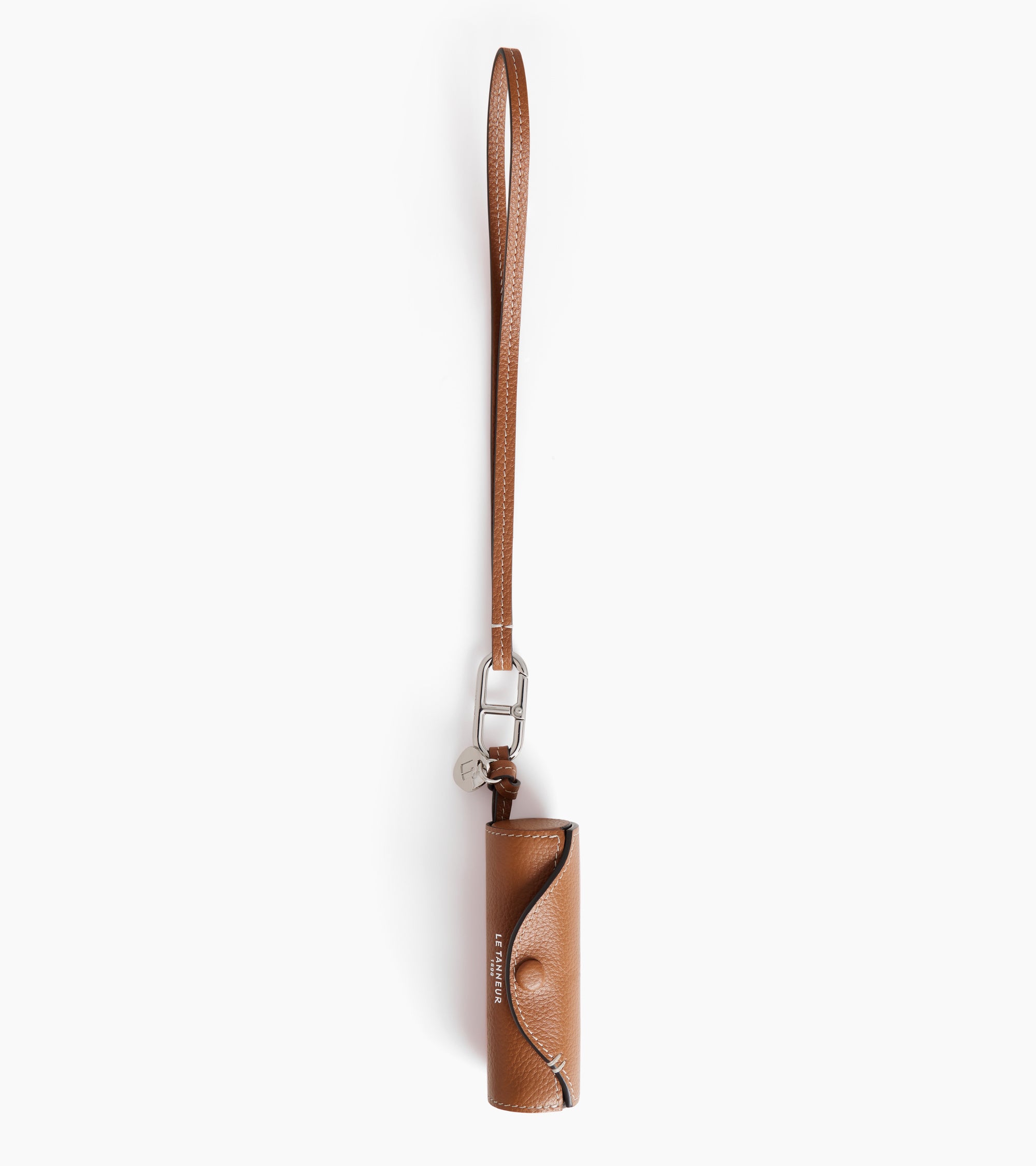 Estuche para labial con charms de piel granulada