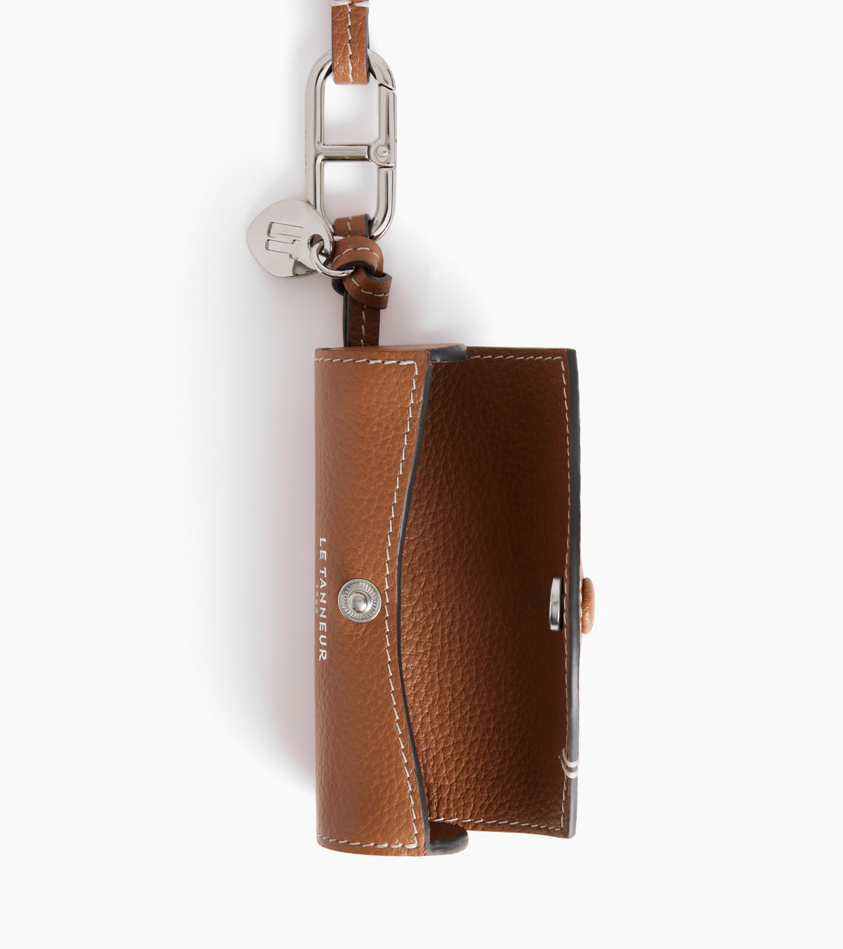 Estuche para labial con charms de piel granulada