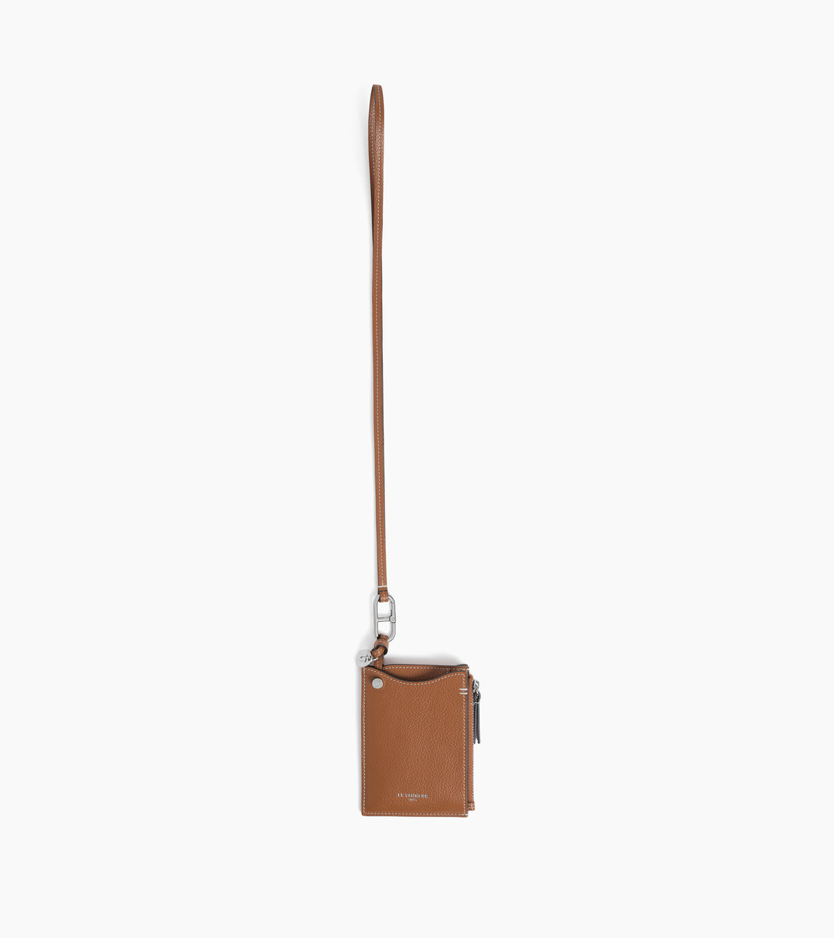 Tarjetero ingenioso con charms de piel granulada