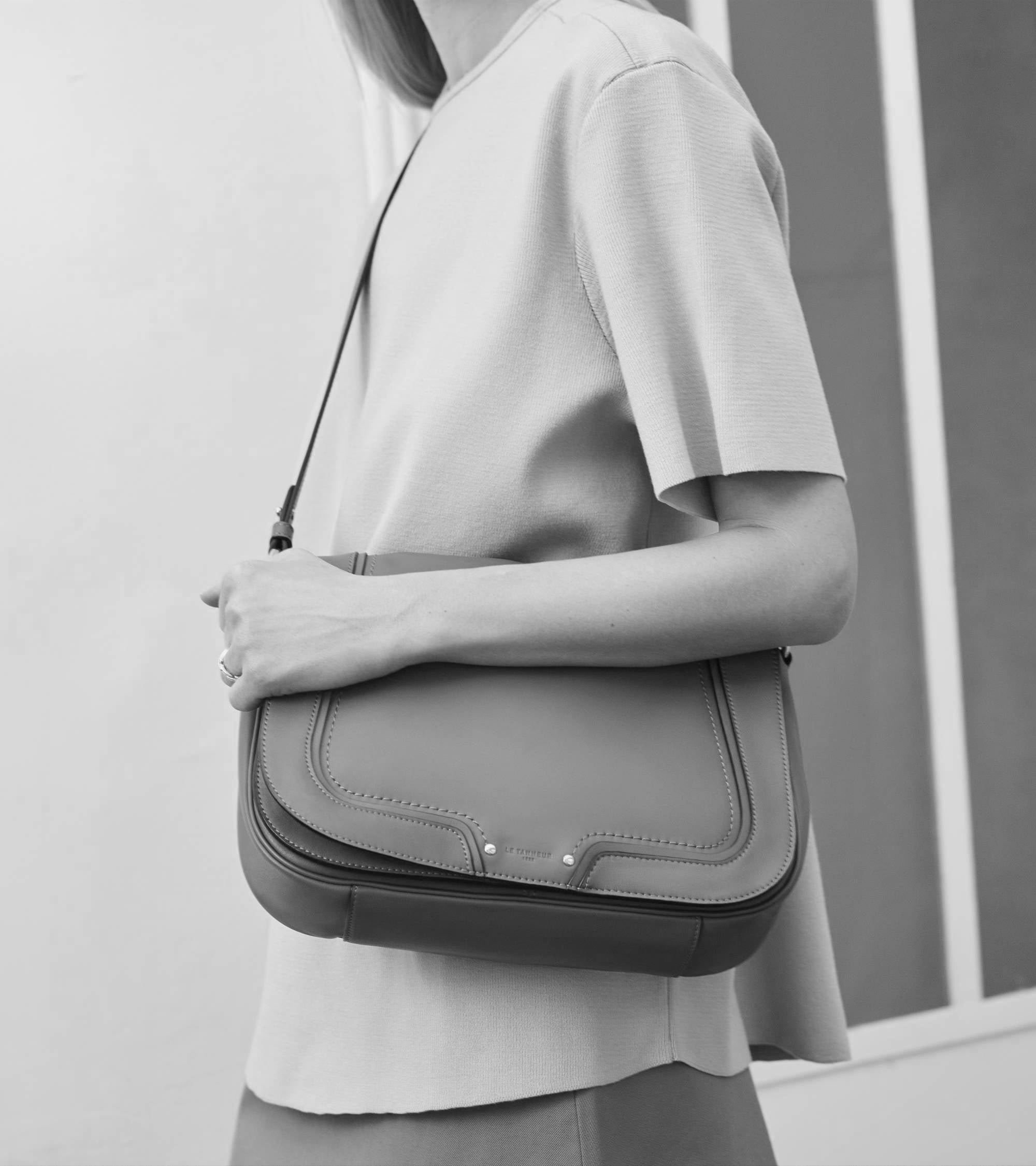 Grand sac bandoulière Héloïse en cuir lisse
