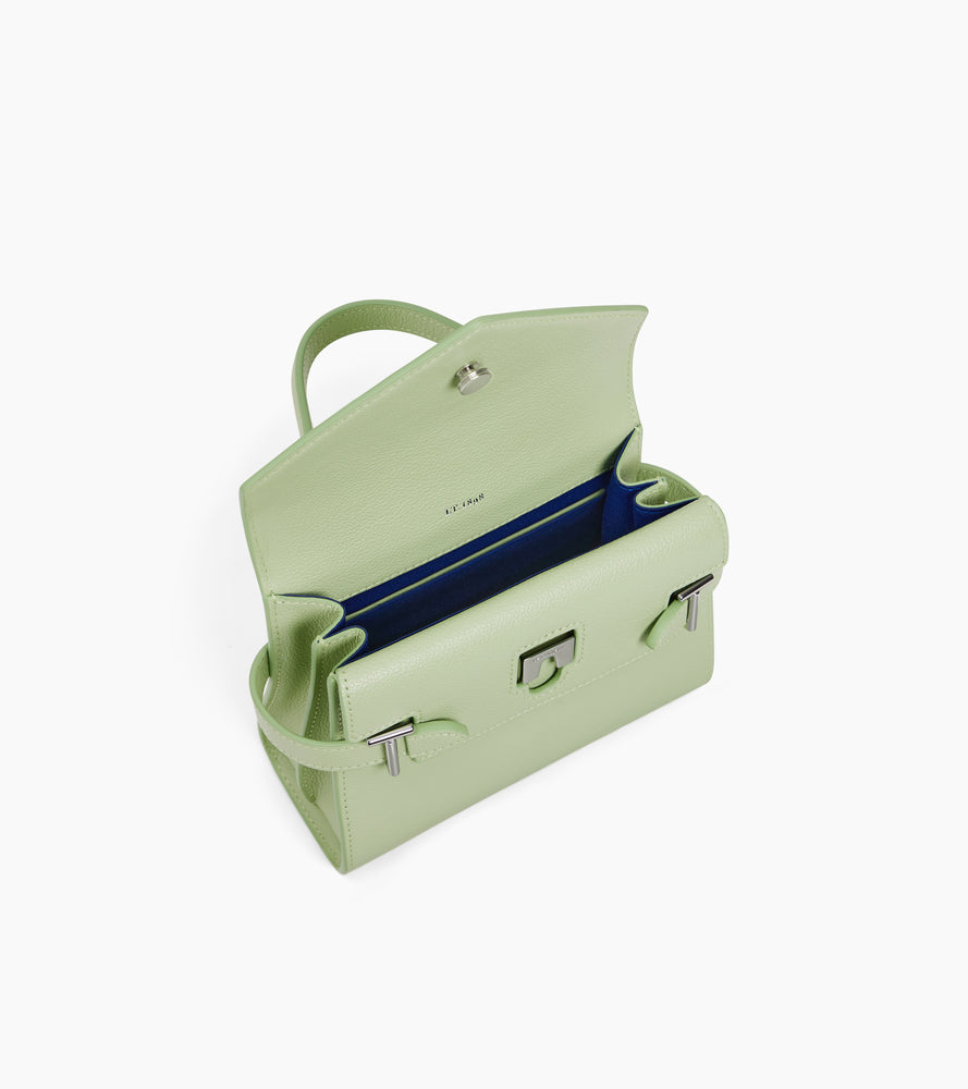 Petit sac à main double rabat Emilie en cuir grainé