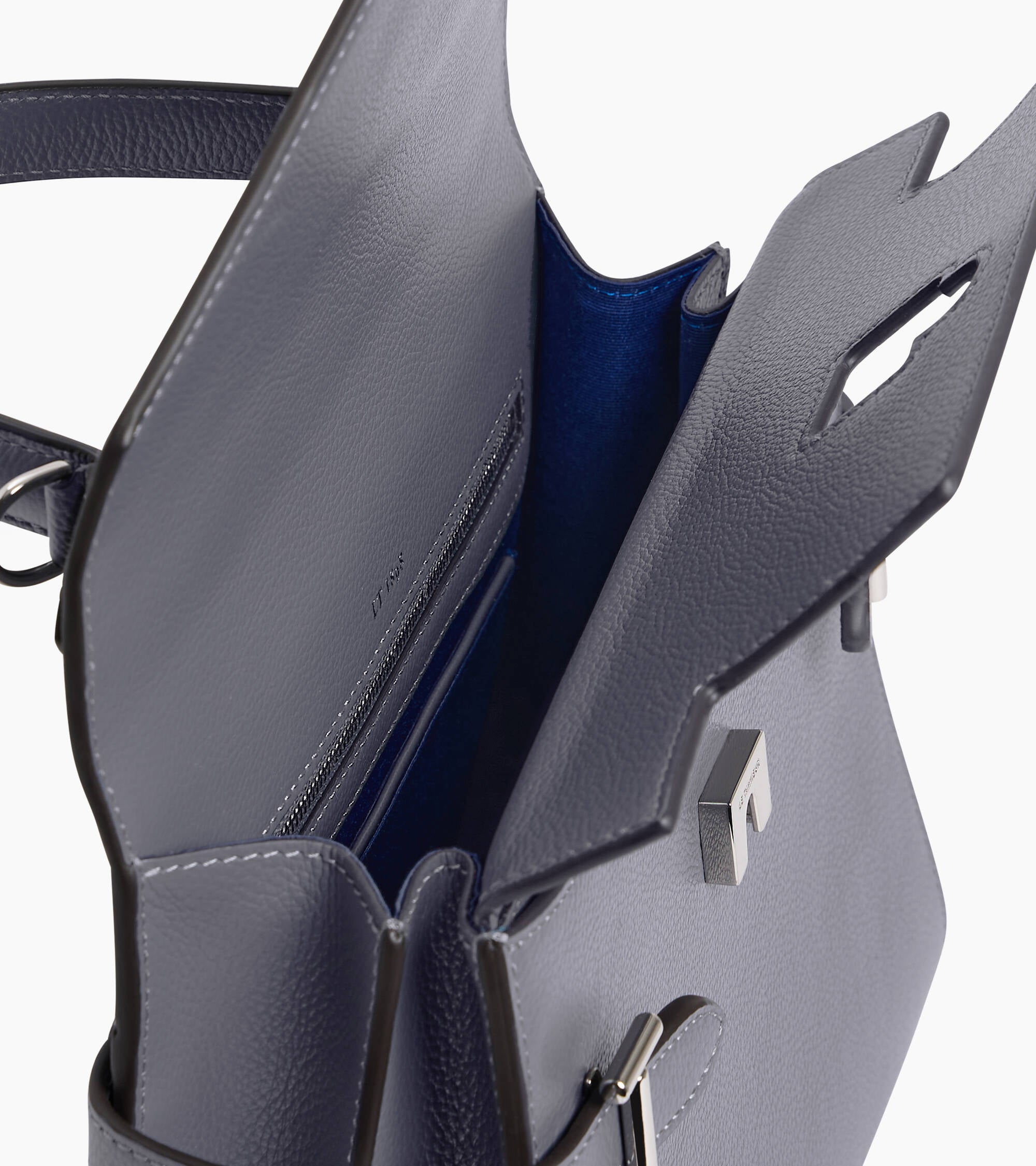 Mittelgroße Handtasche Emilie aus genarbtem Leder mit Doppelklappe