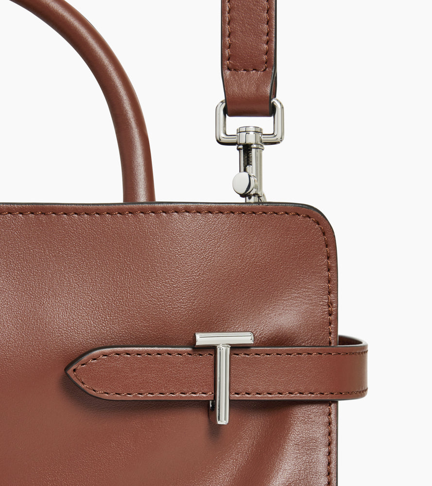 Mittelgroße Handtasche Emie aus Glatt- und Nubukleder