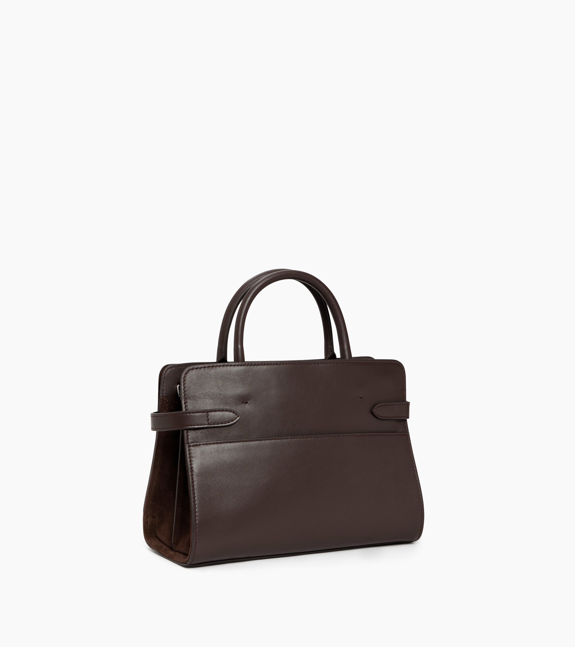 Emie medium handbag in smooth leather and suede split leather