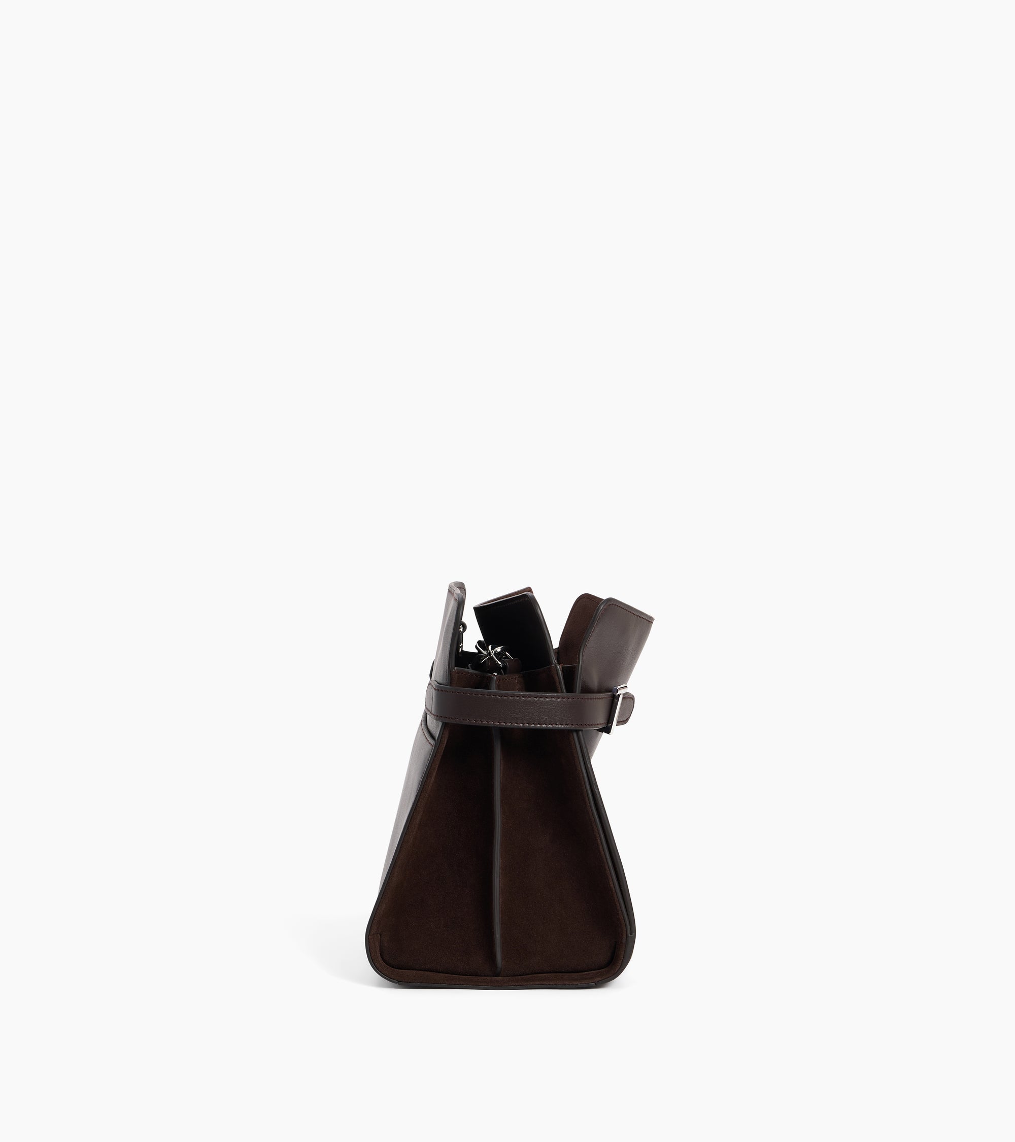 Emie large handbag in smooth leather and nubuck