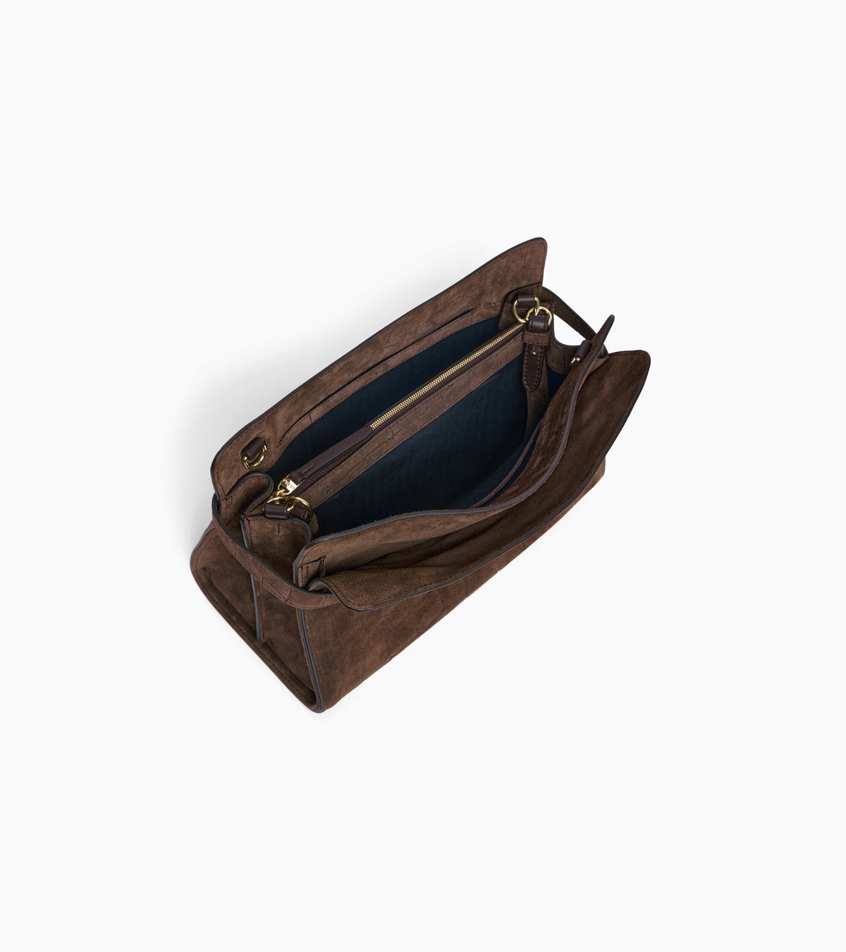 Große Schultertasche Emie aus geprägtem Veloursleder in Krokodilleder-Optik