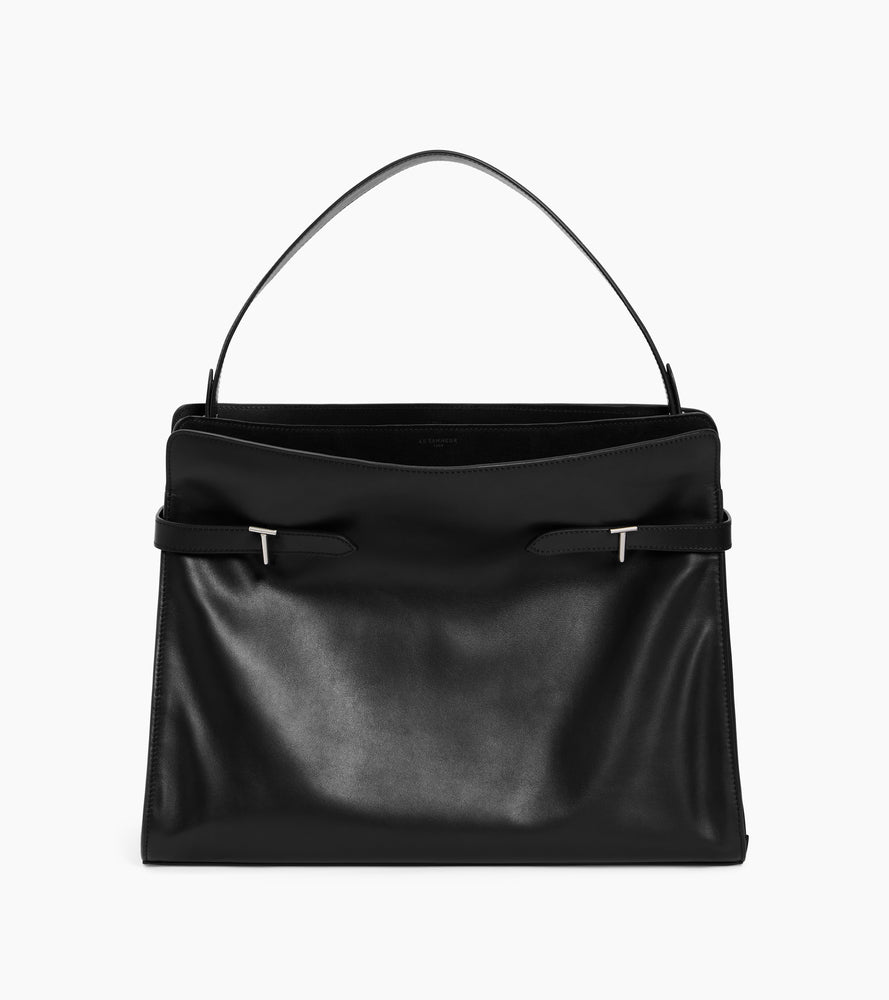 Emie maxi handbag in smooth leather and nubuck