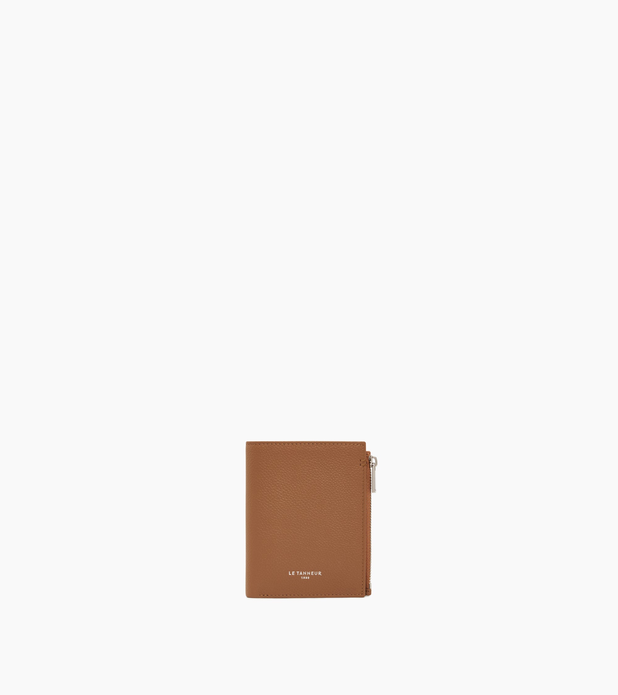 Lucien small vertical zipped grained leather wallet