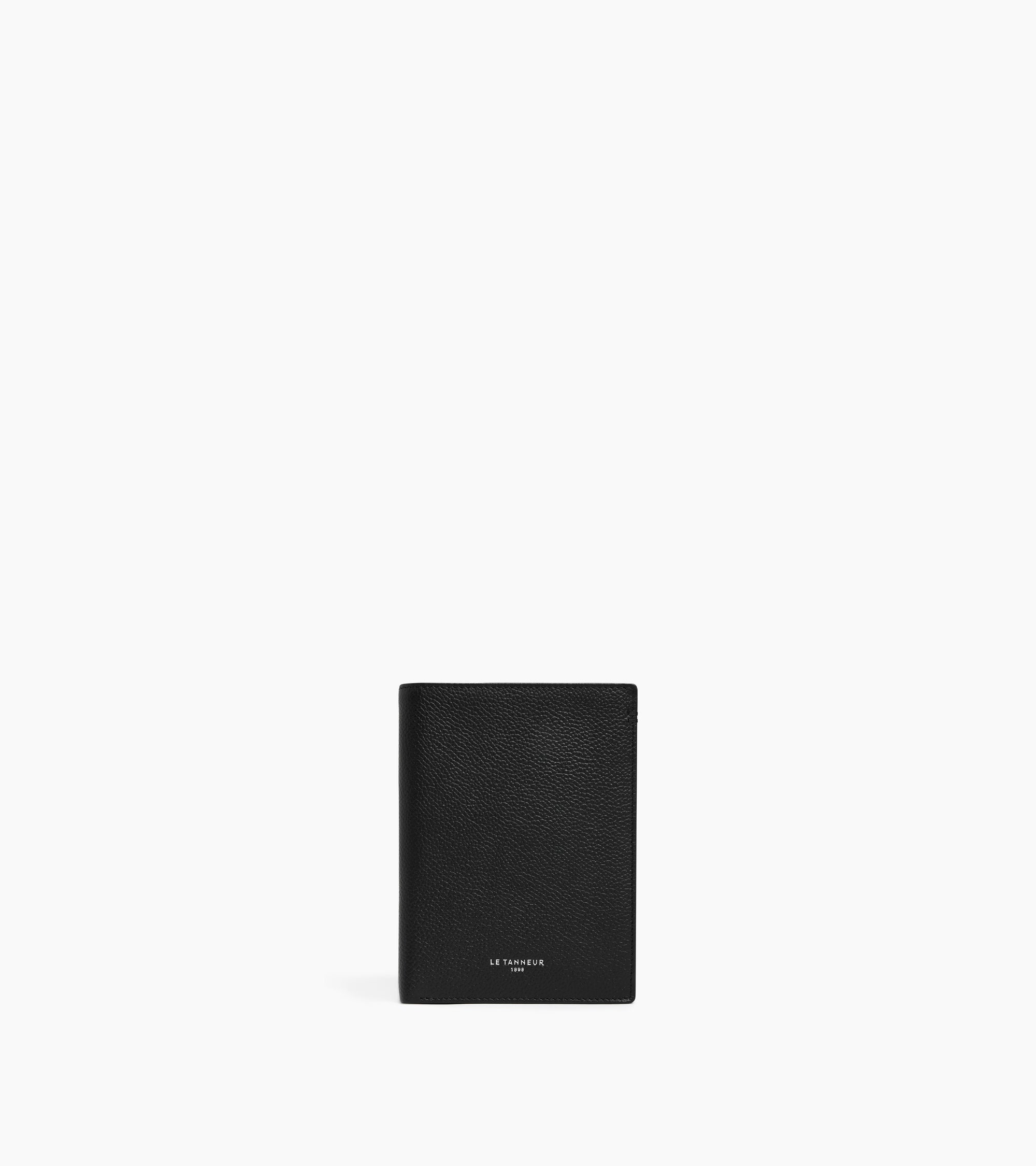 Lucien large vertical zipped wallet in grained leather