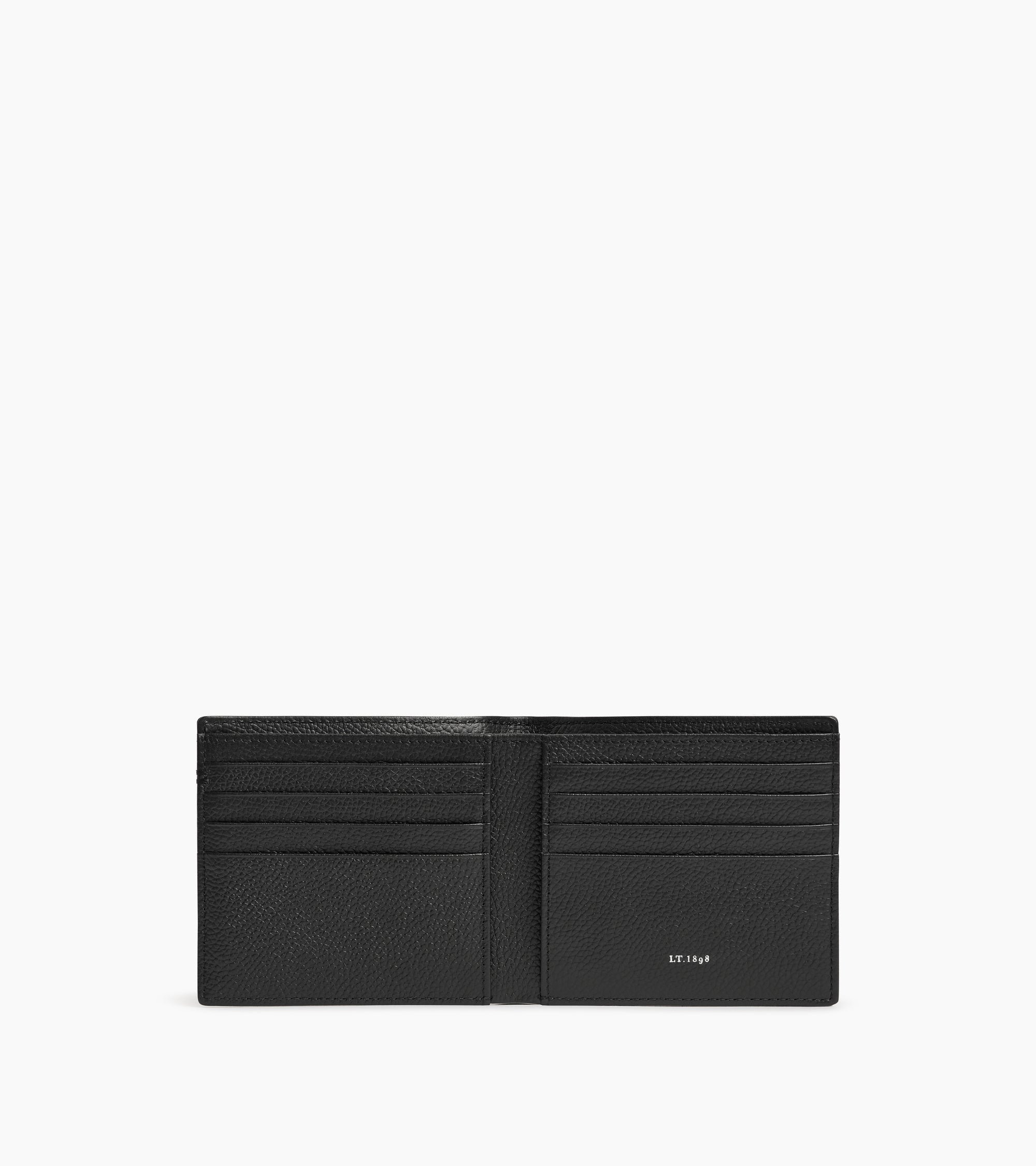 Lucien horizontal card holder in grained leather