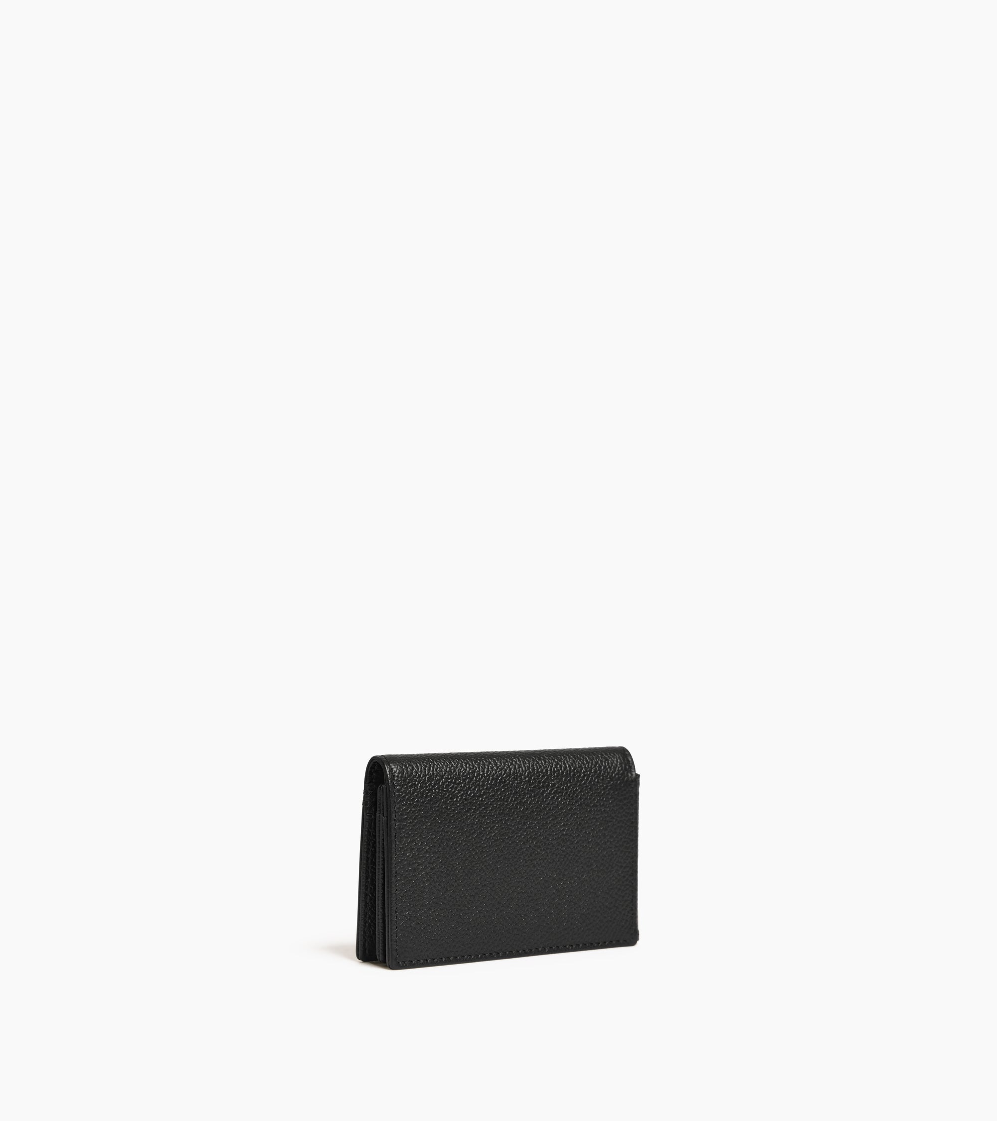 Lucien horizontal two-fold card holder in grained leather