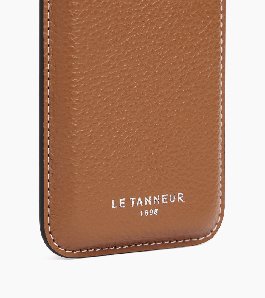 Porte cartes magnétique en cuir grainé